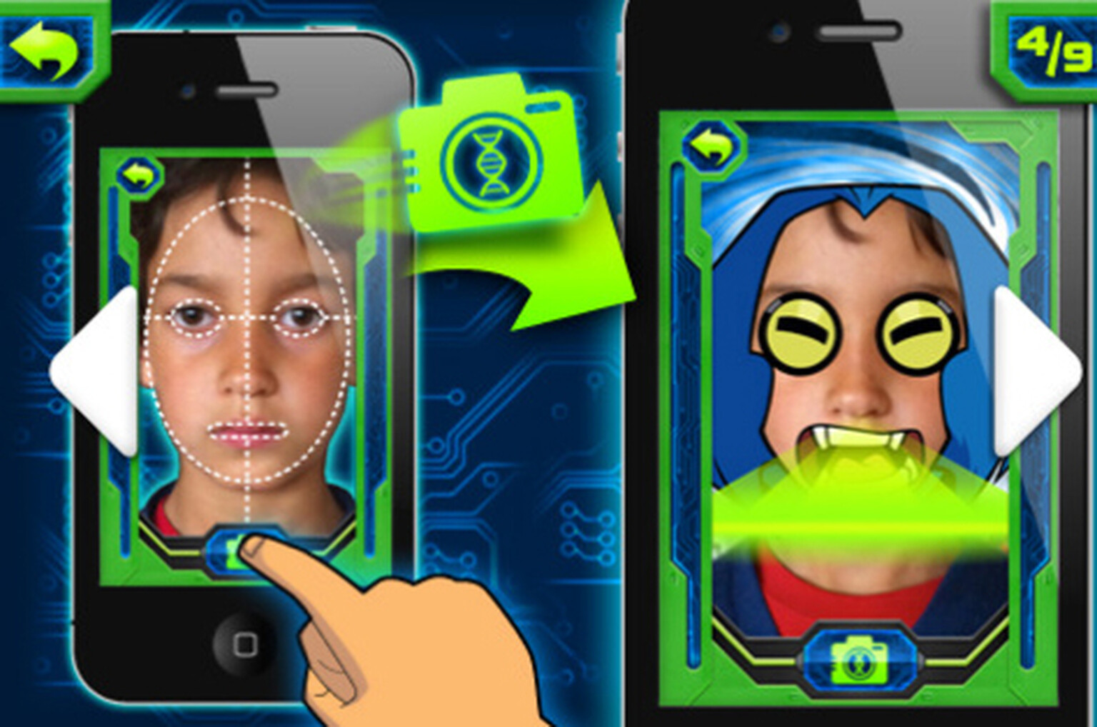 Your kids will love the Ben 10 Alien Force DNA Scanner app