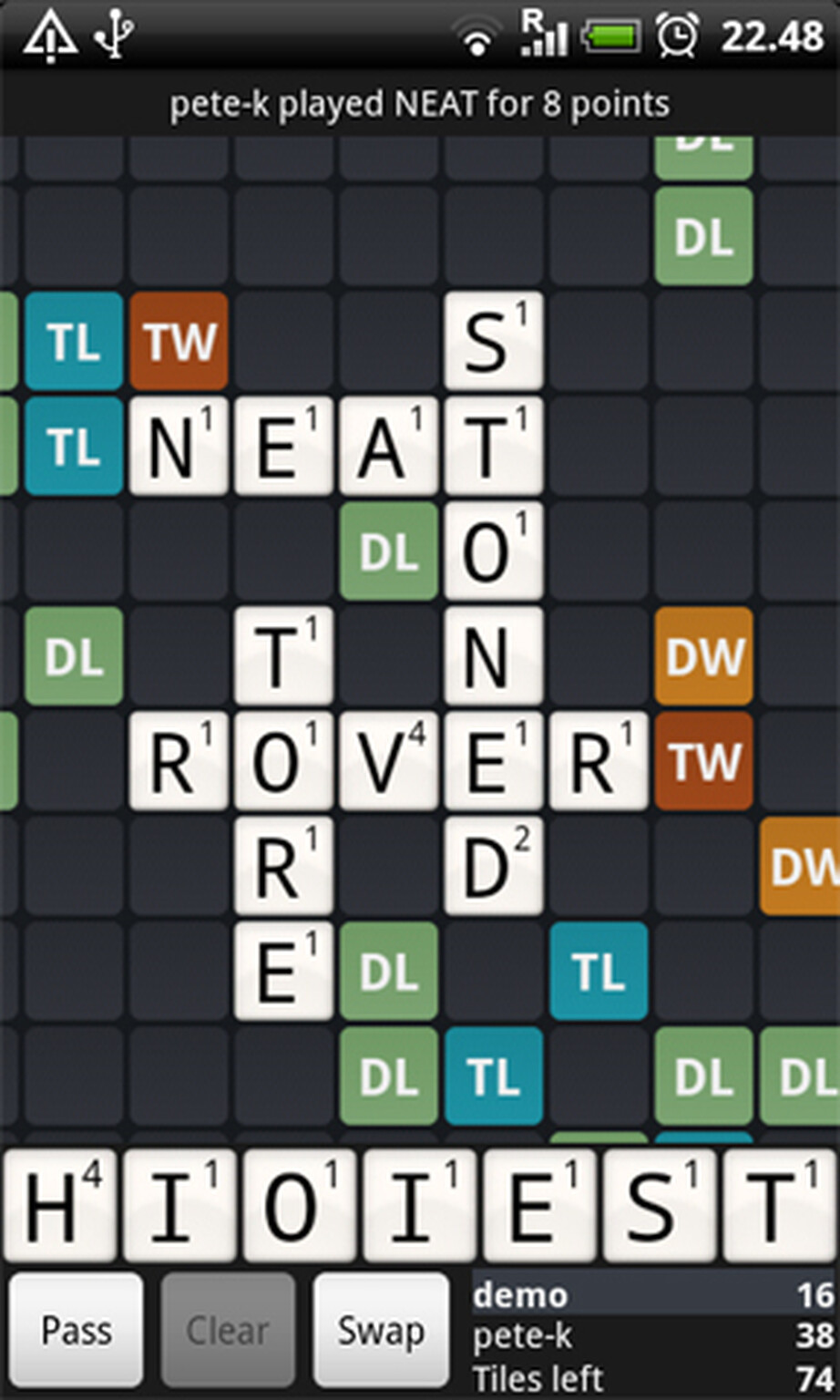 Paid version of Wordfeud opens up in Android Market