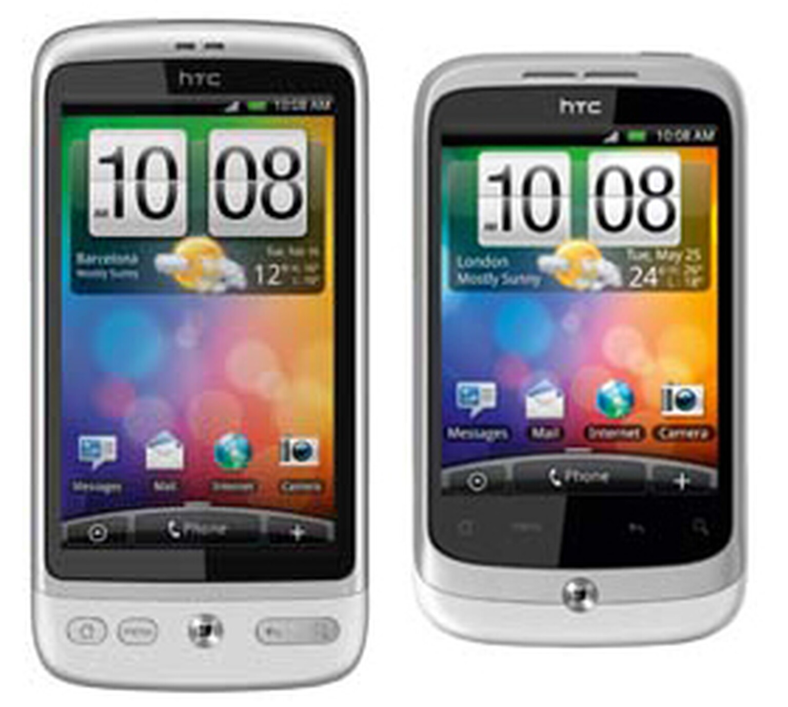 White HTC Desire and Silver HTC Wildfire available to pre-order now