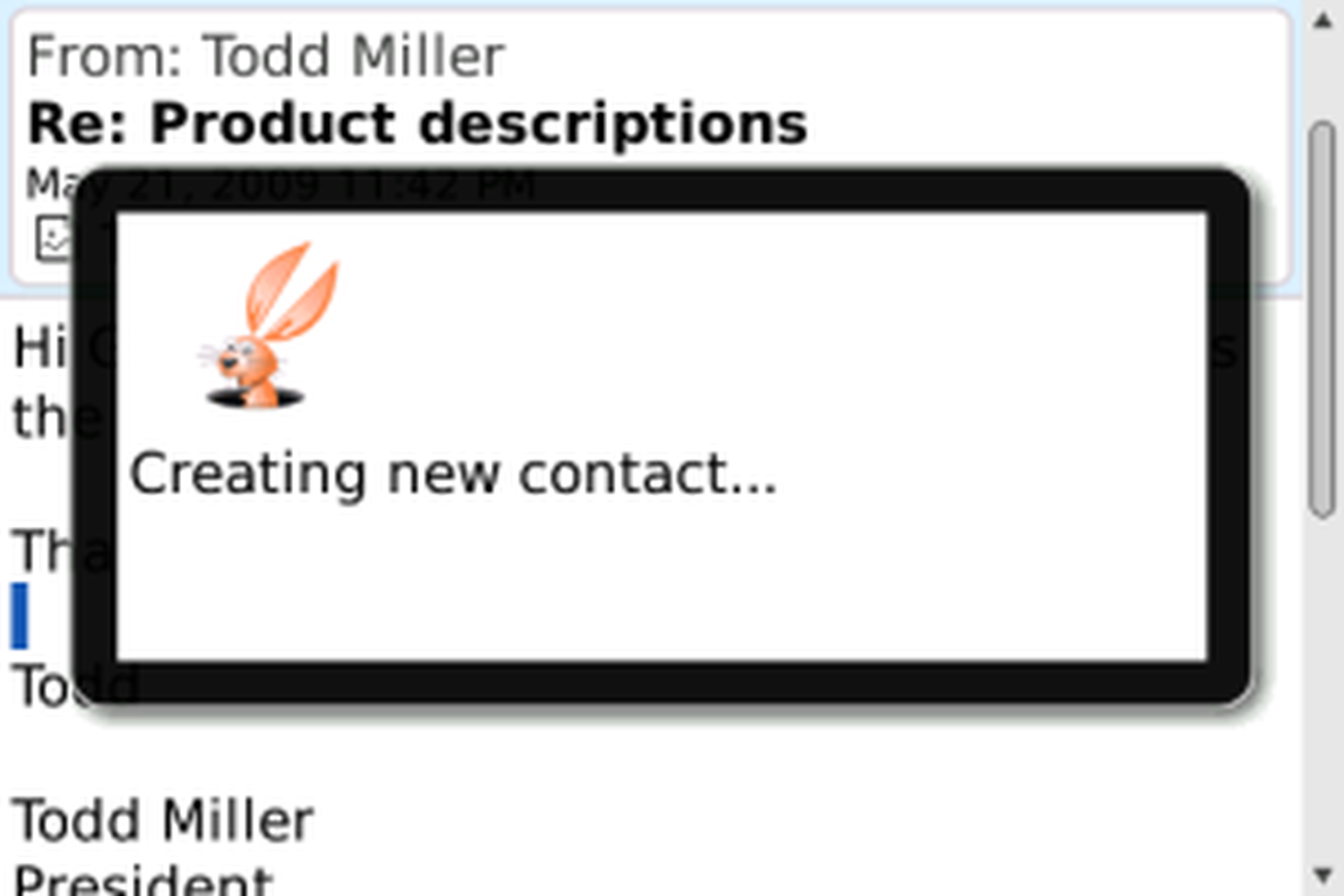 Gwabbit makes saving BlackBerry email contacts quick and easy