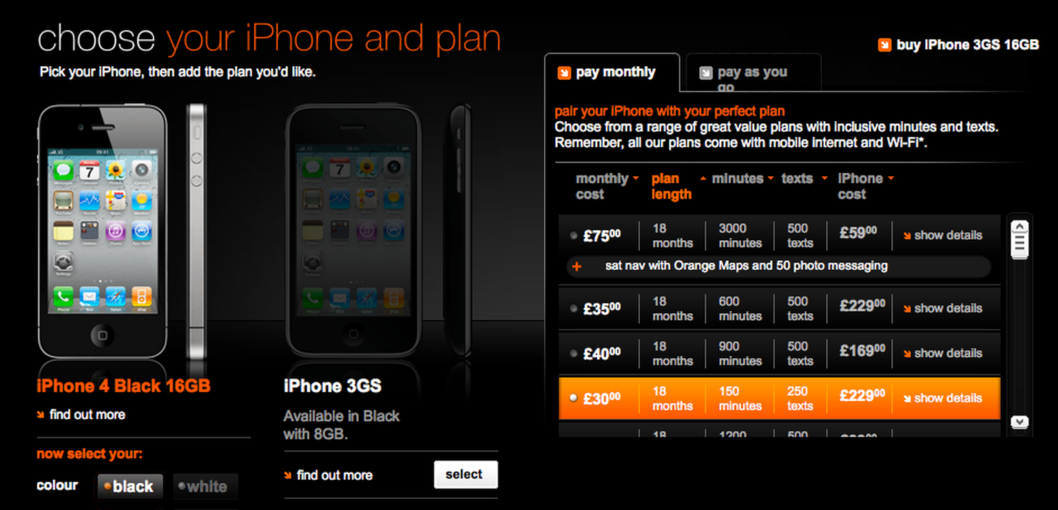 Orange unveils new iPhone 4 tariffs