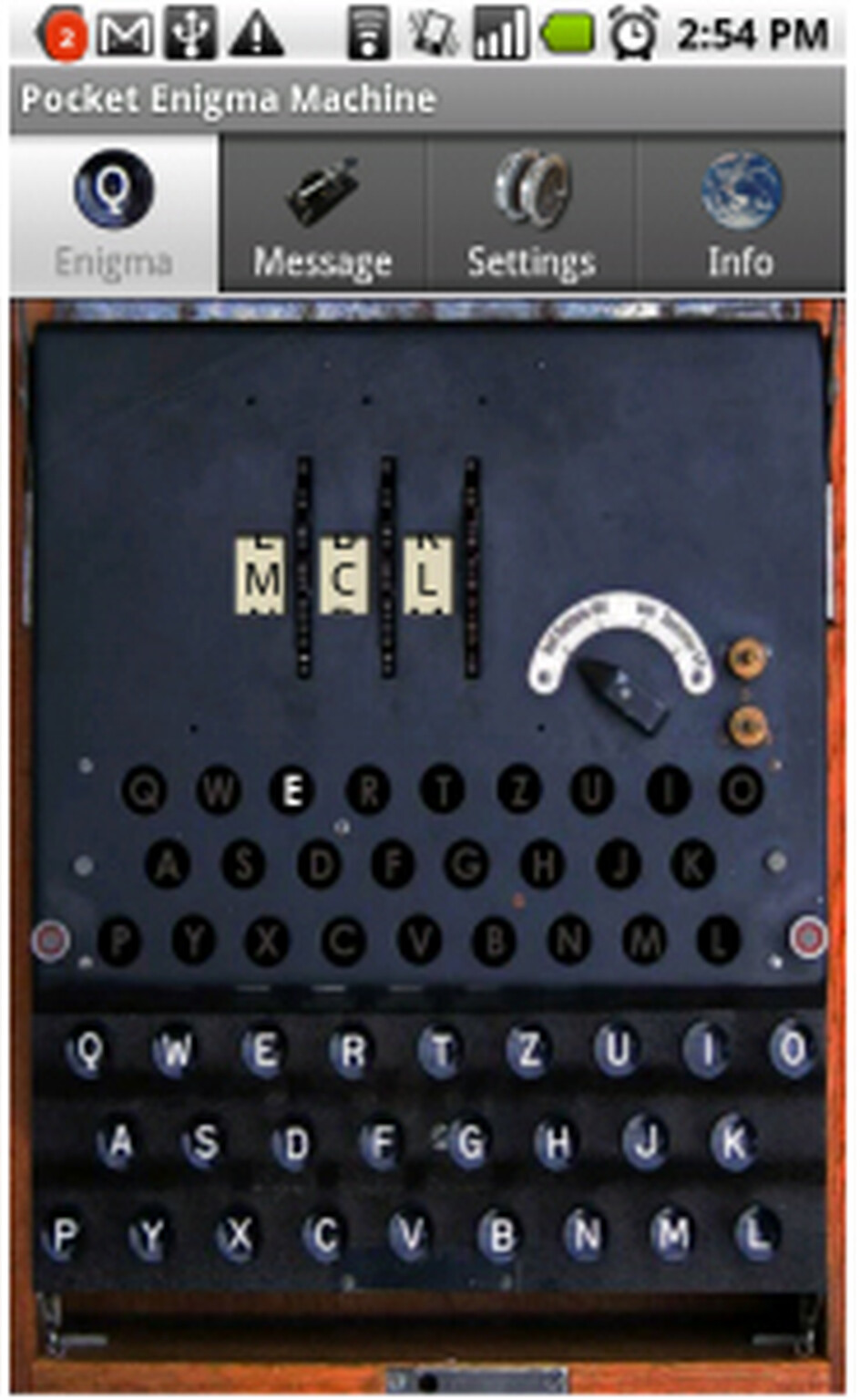 Send coded texts and emails with Pocket Enigma Machine for Android