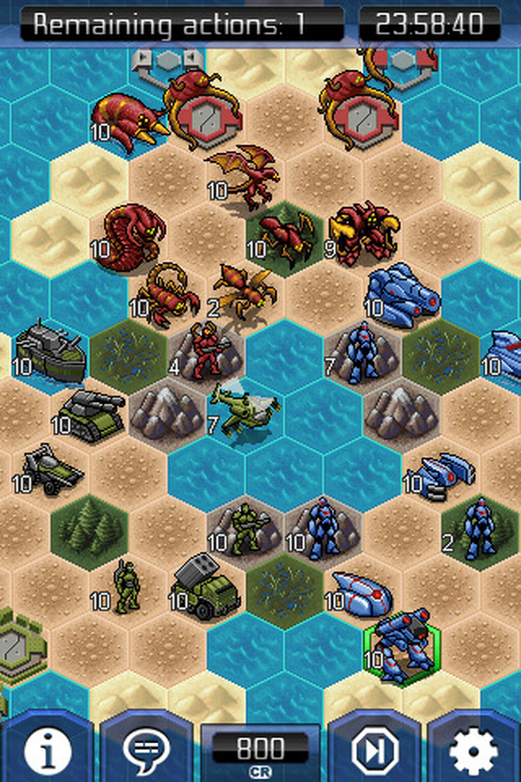 UniWar for iPhone, Android, BlackBerry and Nokia: Hex-based sci-fi strategy