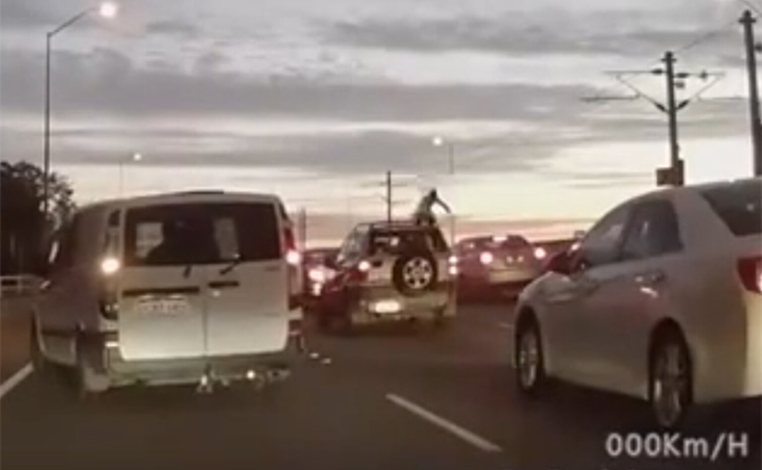 Man headbutts moving vehicles after motorway crash