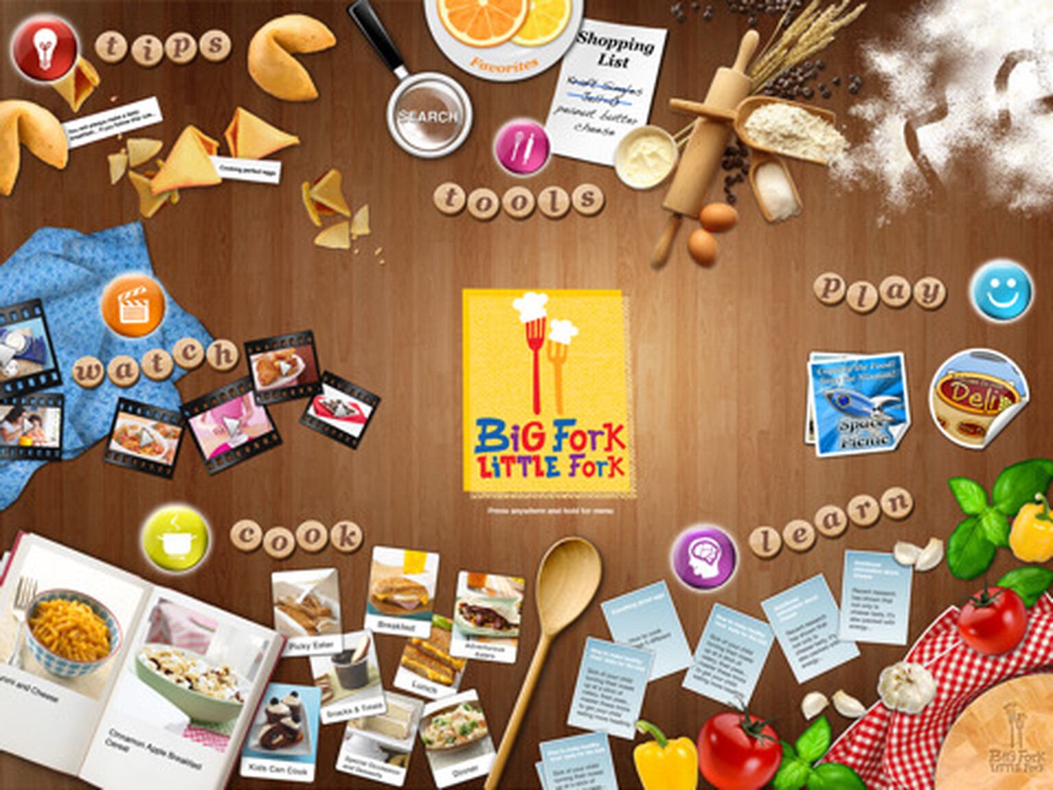 iPad app Big Fork Little Fork teaches healthy eating to kids