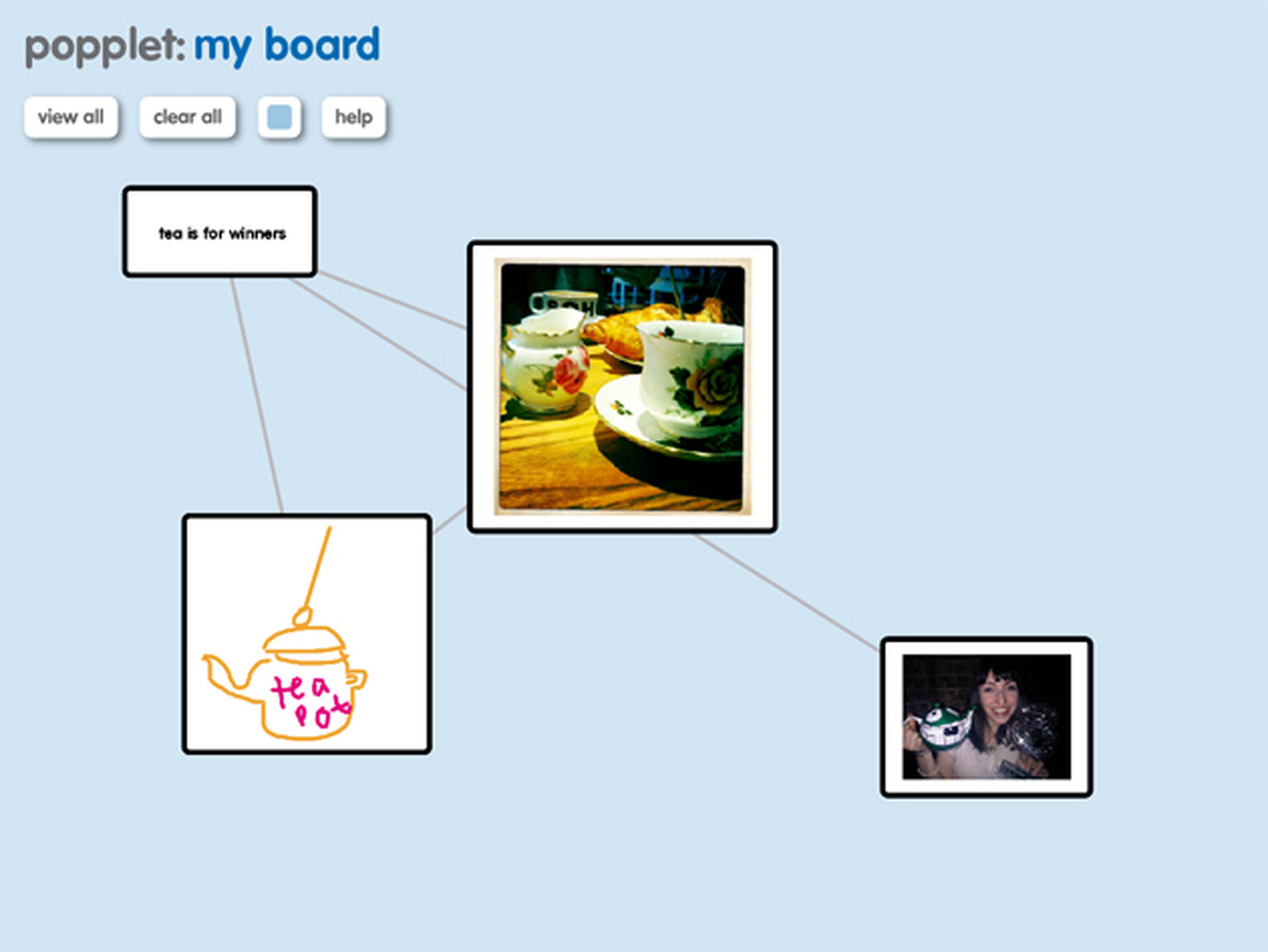 Popplet is marvellous fun, also handy ideas sharing tool