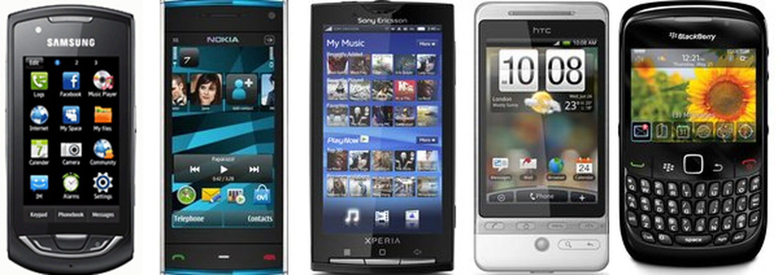 Samsung Monte vs Sony Ericsson X10 vs Nokia X6 vs HTC Hero vs BlackBerry 8520