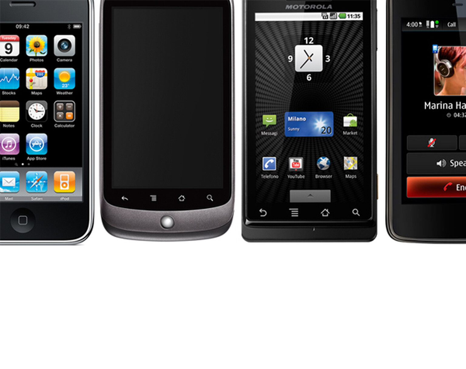 iPhone 3GS vs HTC Google Nexus One vs Motorola Milestone vs Nokia N900