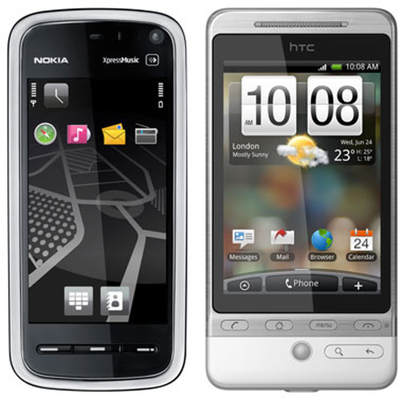 Nokia 5800 Chrome on T-Mobile vs HTC Hero on 3