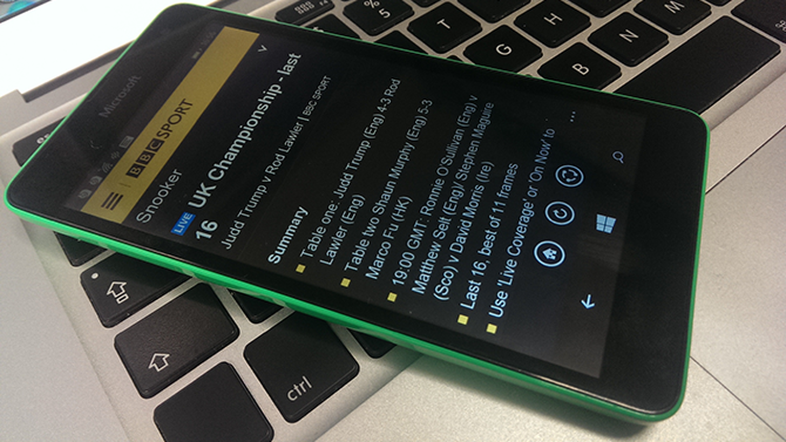 BBC Sport Windows Phone app kicks headlines to live tiles
