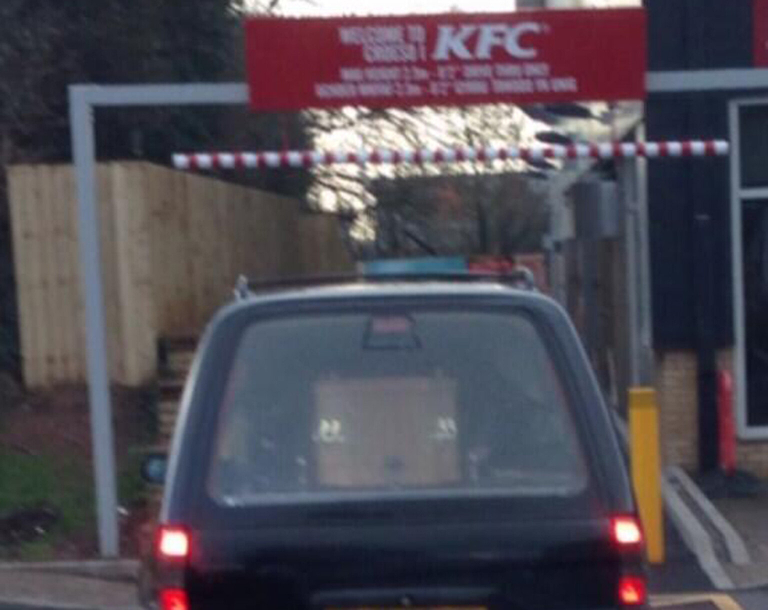 Hearse attempts KFC drive-thru with coffin onboard