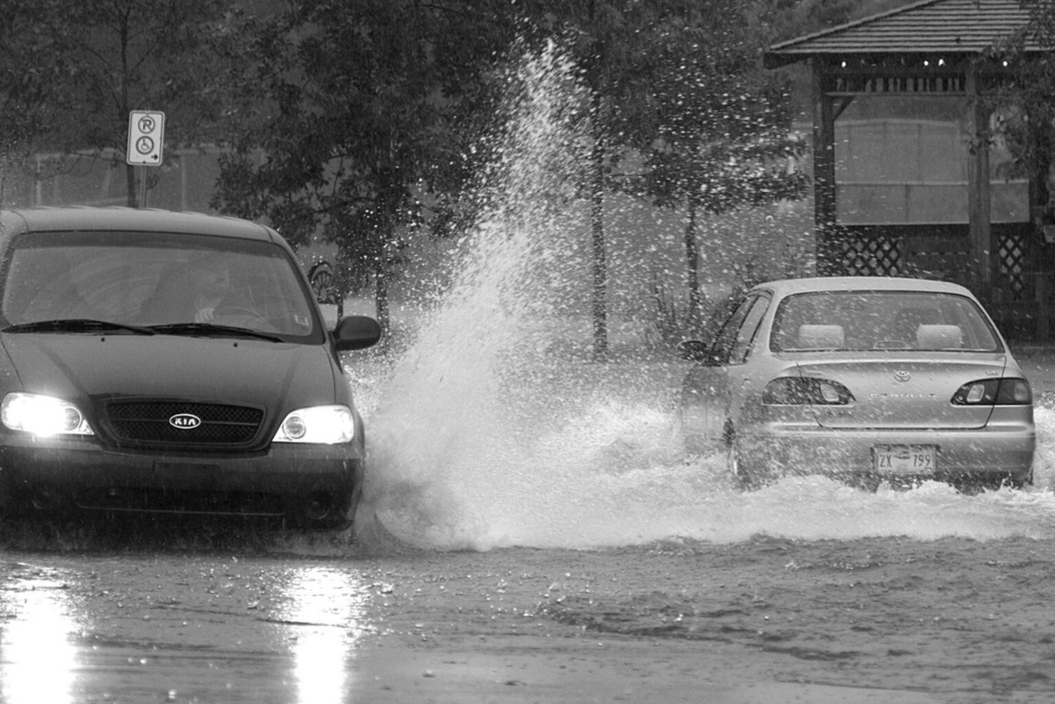 Man faces court after driving through puddle and splashing school children