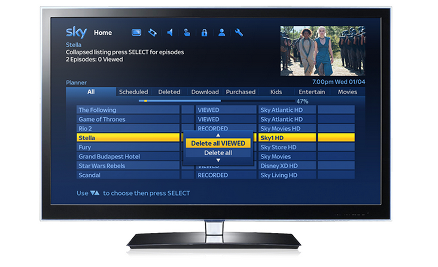 Sky+HD EPG update: Delete all, movie trailers, parental controls and more