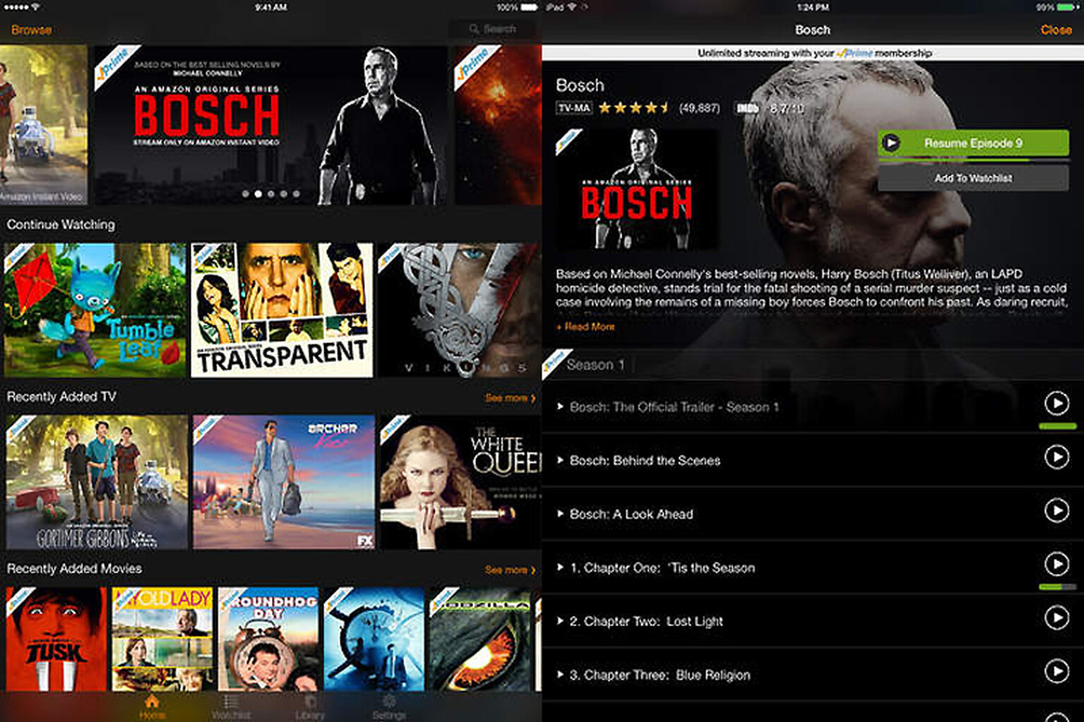 Finally, Amazon Instant Video on iOS boasts HD and mobile streaming