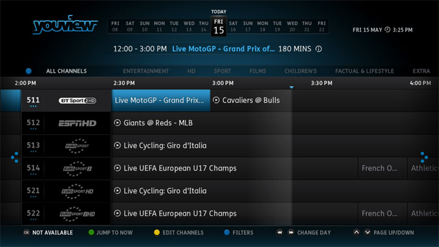 BT moving Sky Sports and subscription channels on YouView and Vision in June