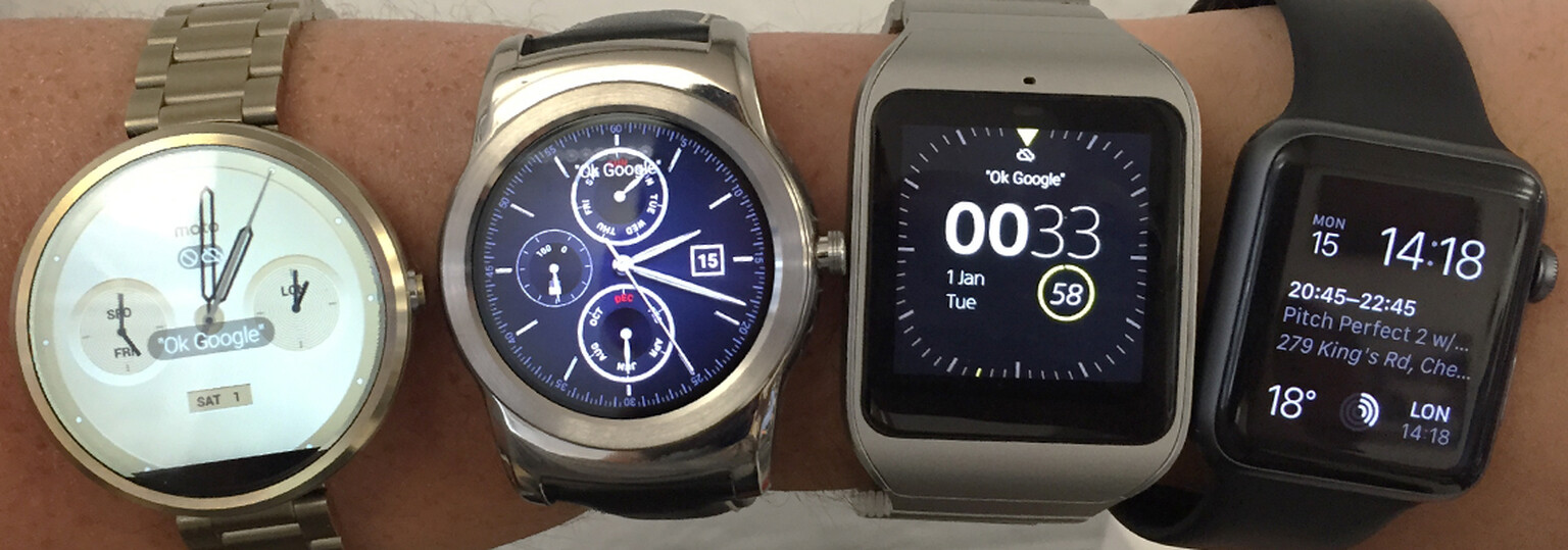 Apple Watch vs LG Watch Urbane vs Moto 360 Gold vs Sony SmartWatch 3 Steel