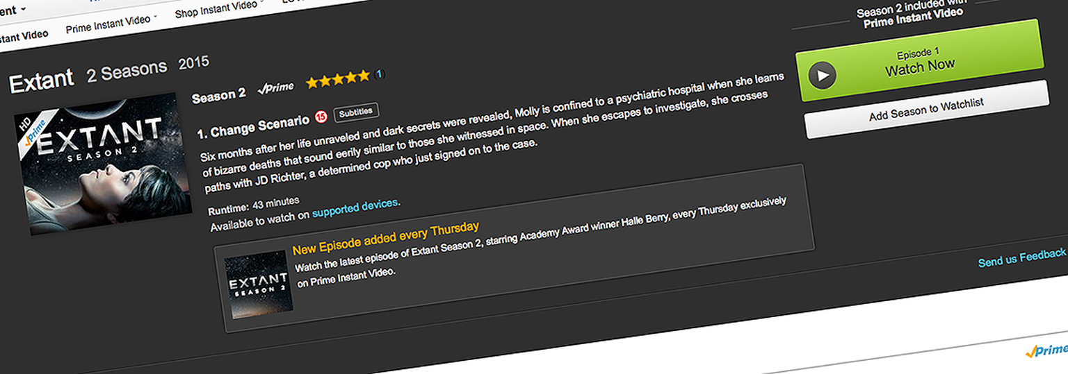 Extant series 2 episode 1 fires up on Amazon Prime Instant Video