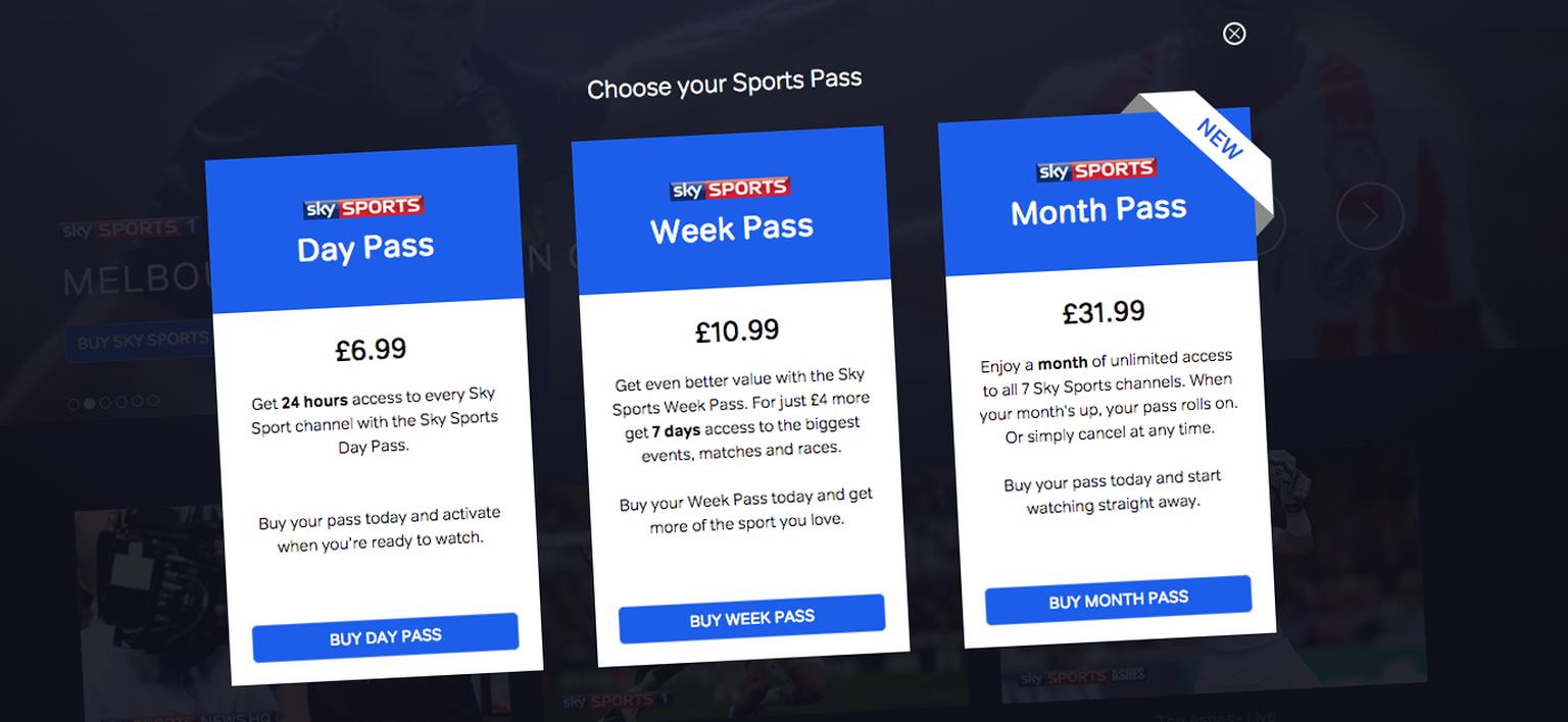 Sky Sports Monthly Pass kicks off on Now TV