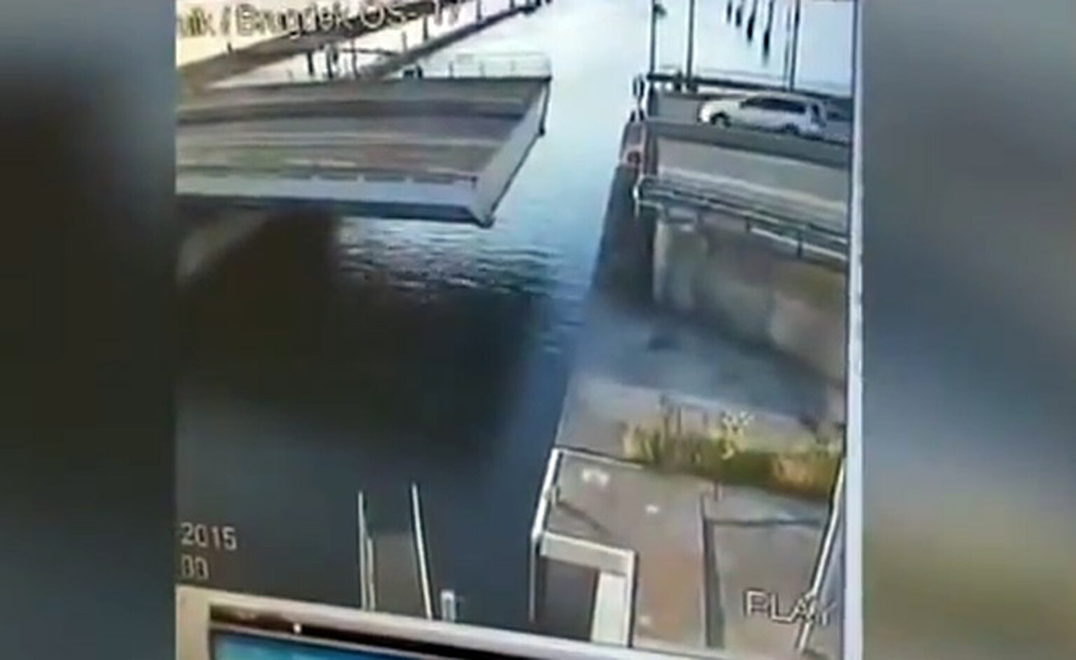 Attempt to jump bridge ends in spectacular failure