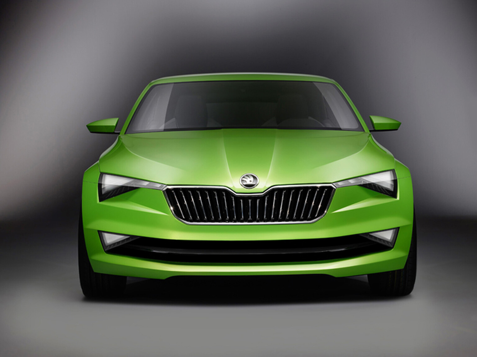 Skoda VisionC is a bright green five-door coupe concept