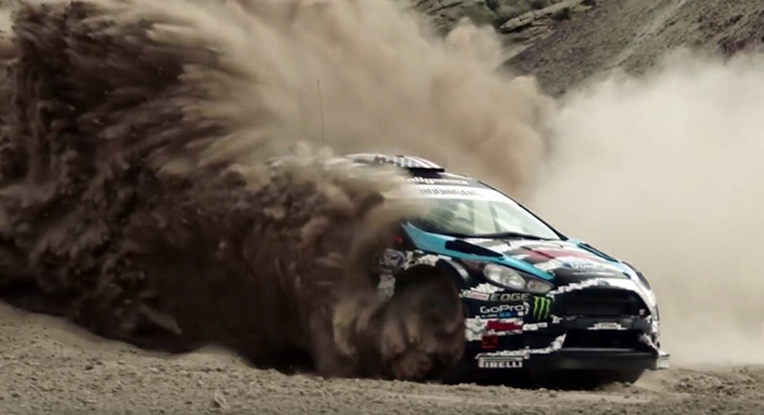 Watch Ken Block drift around a desert