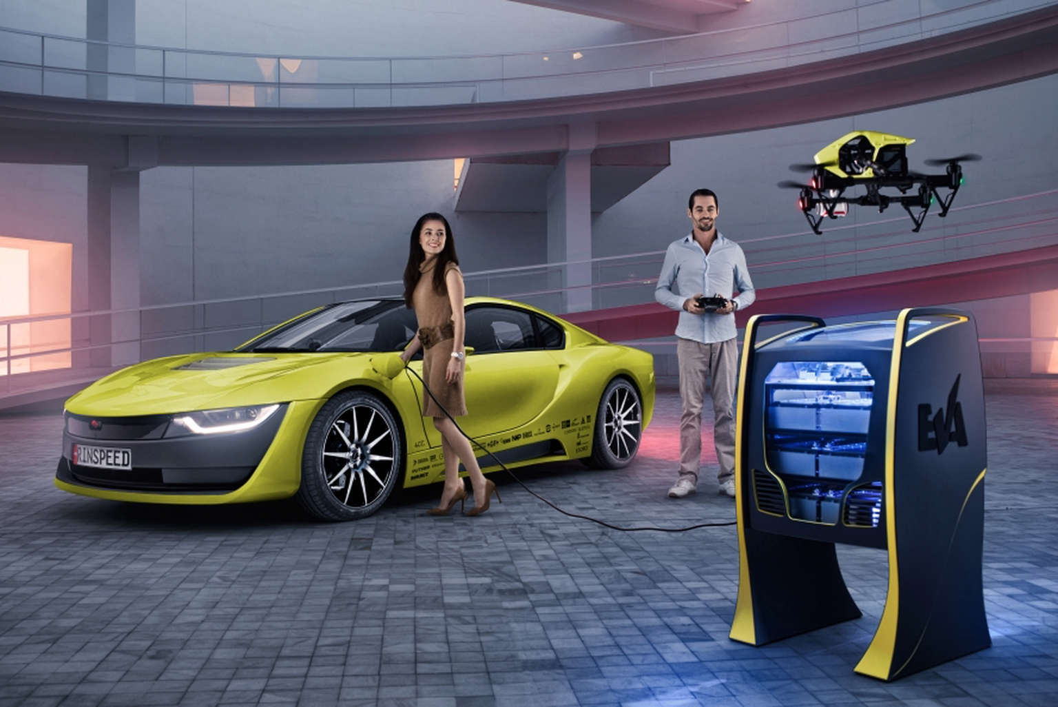 Rinspeed's self-driving BMW i8 concept comes with its own drone