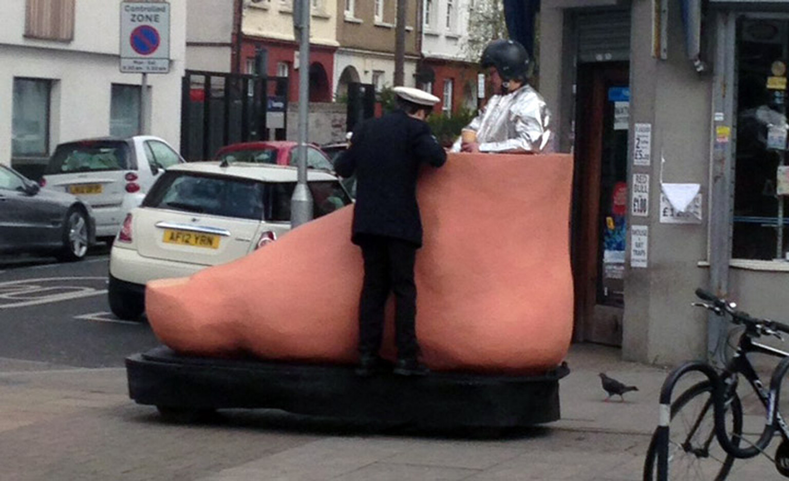 Mystery of the giant motorised foot in Balham solved