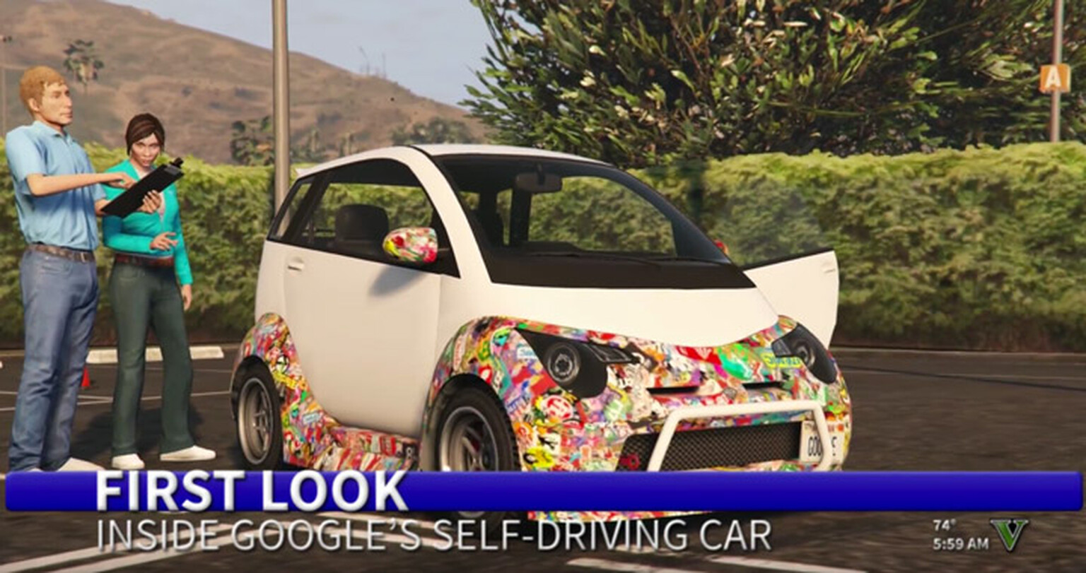 GTA 5 video mocks Google's self-driving car