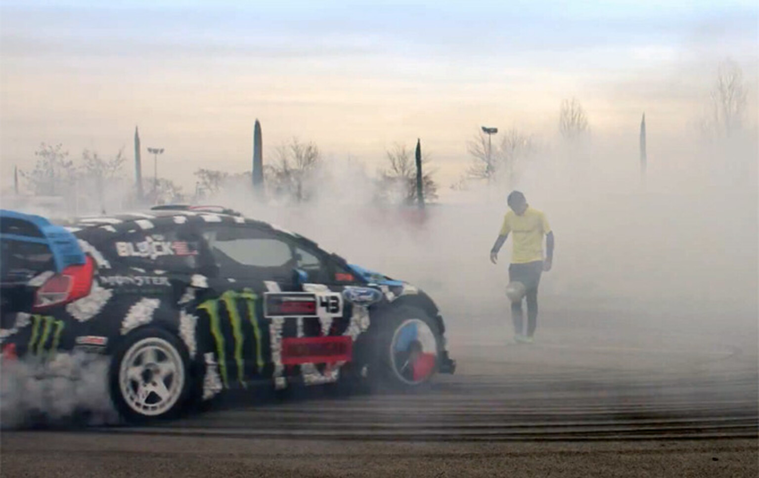 Drift king Ken Block takes on footballer Neymar Jr in Footkhana