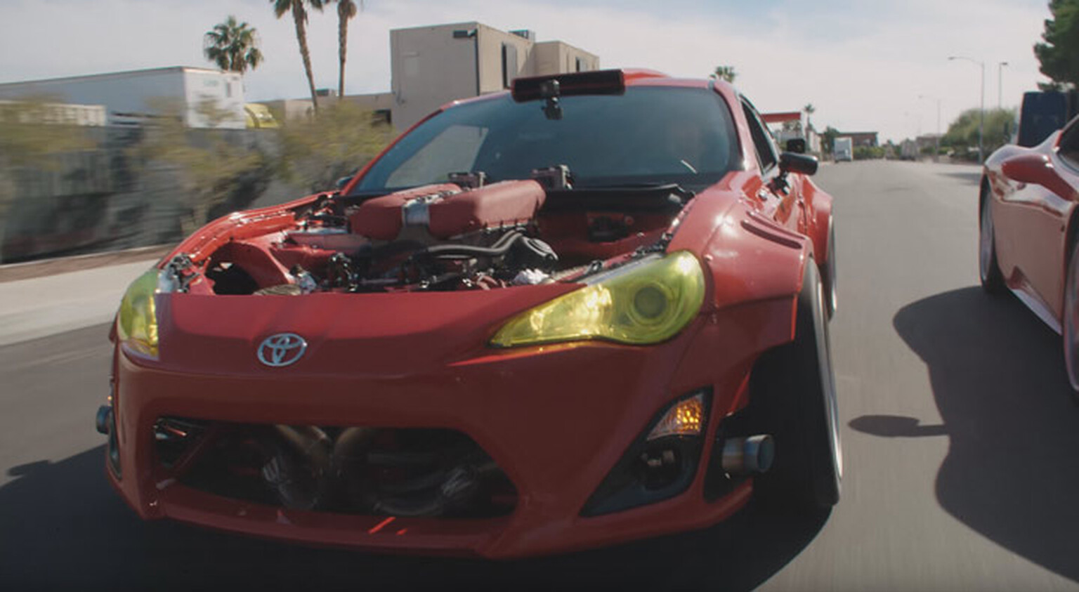 Somebody put a Ferrari V8 in a Toyota GT86 and went drifting