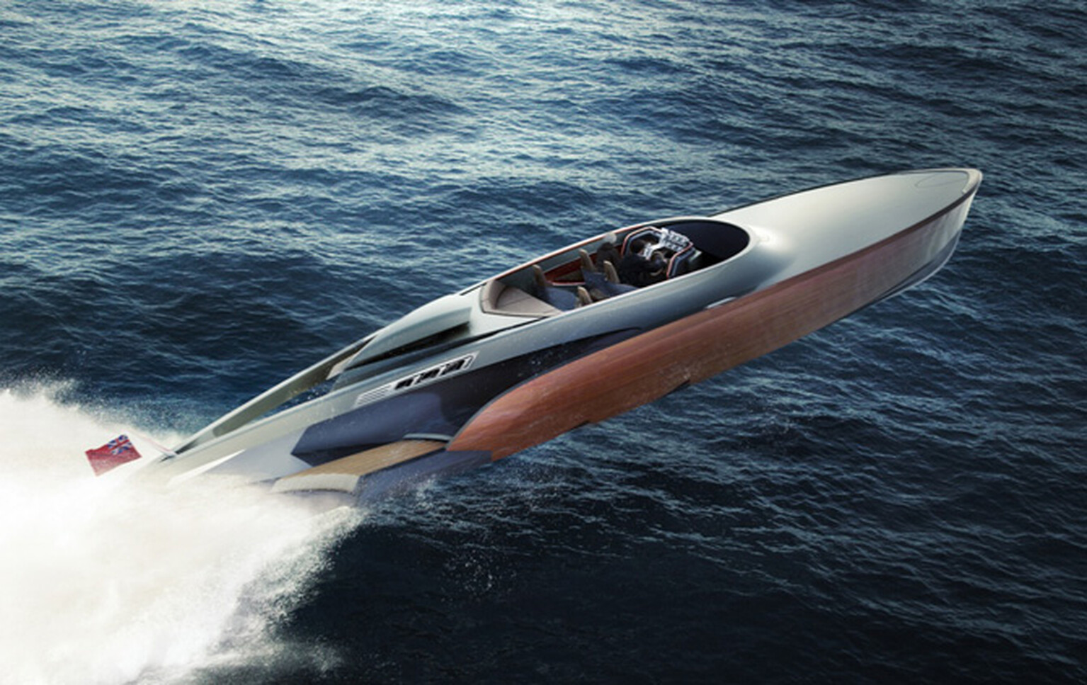 The boat with a 1,100hp Rolls-Royce engine