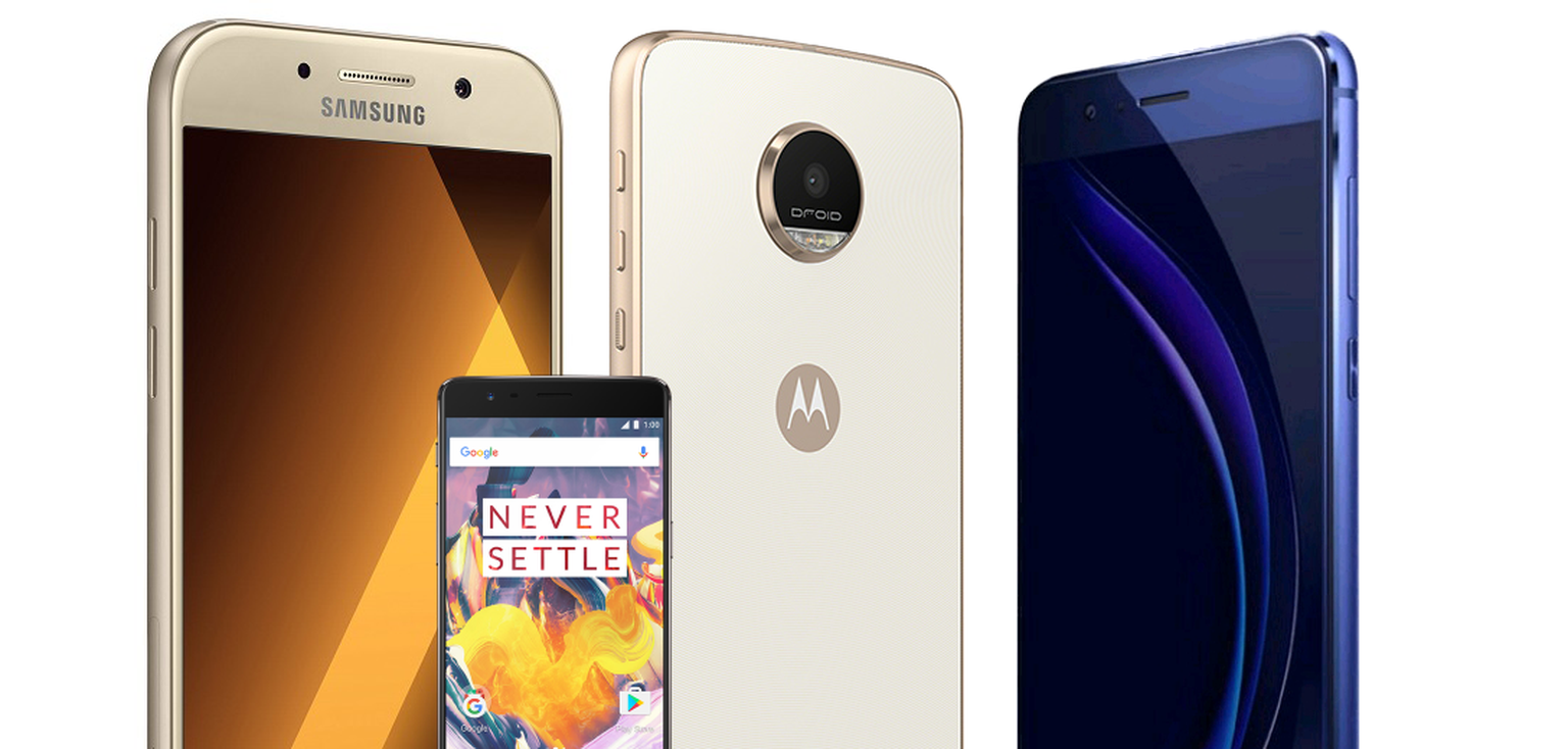 Samsung Galaxy A5 2017 vs OnePlus 3T vs Moto Z Play vs Honor 8