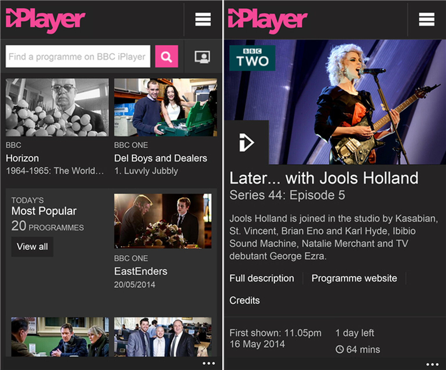 BBC iPlayer updates for Android, iOS and Windows Phone 8