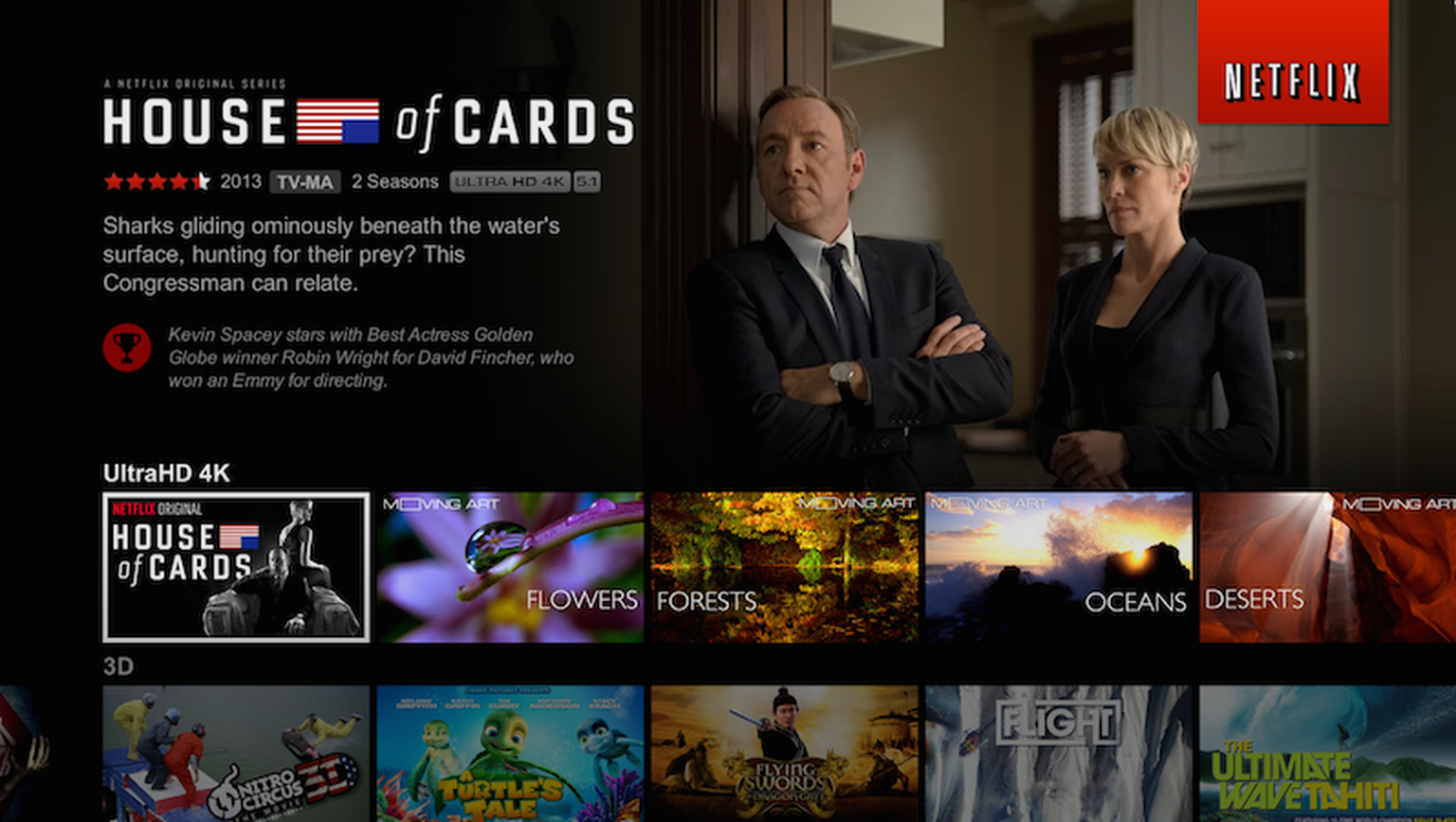 Netflix streaming House of Cards in 4K Ultra HD now