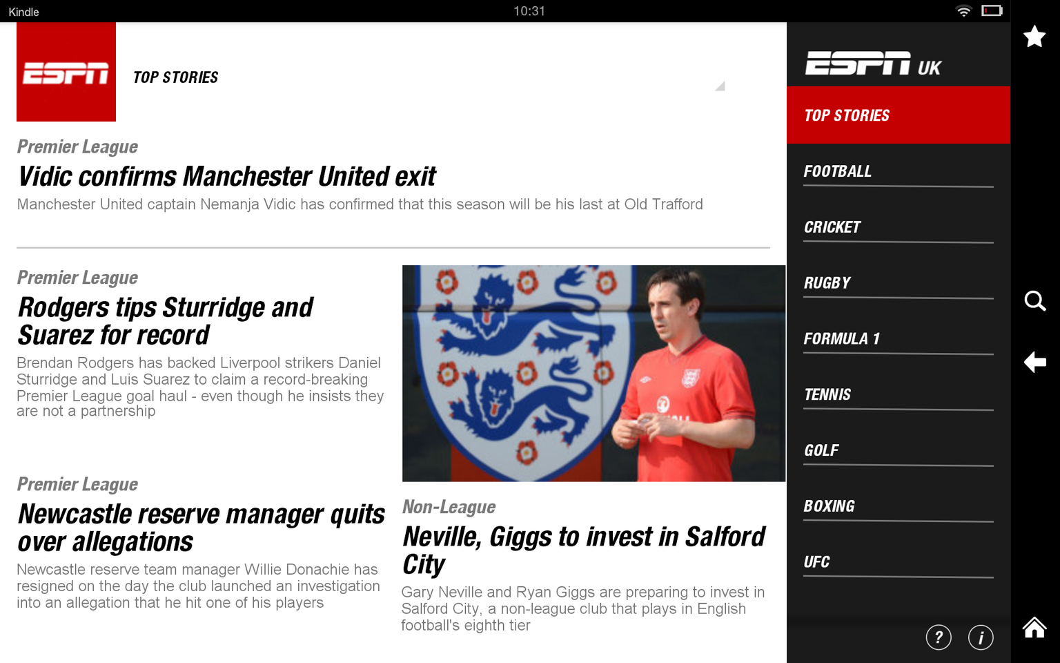 Kindle Fire HD gets ESPN UK app
