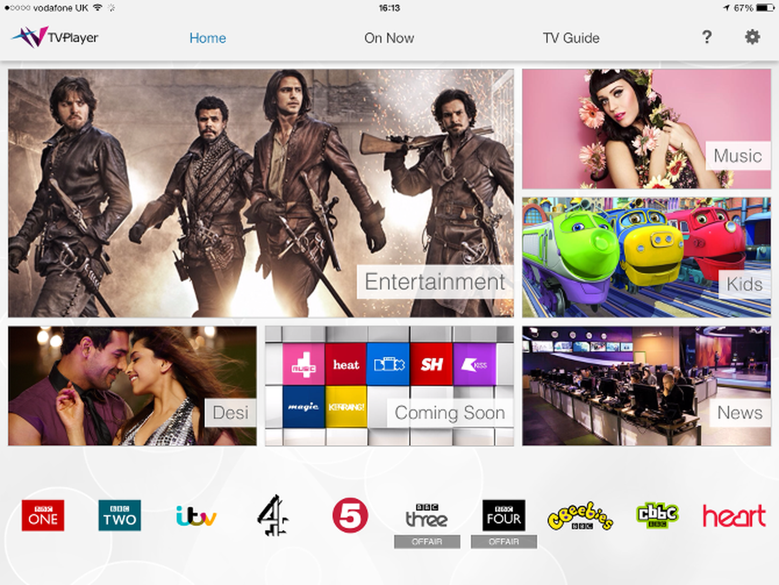 TVPlayer tablet app streams BBC, ITV, C4, Channel 5 and 20 legal free channels