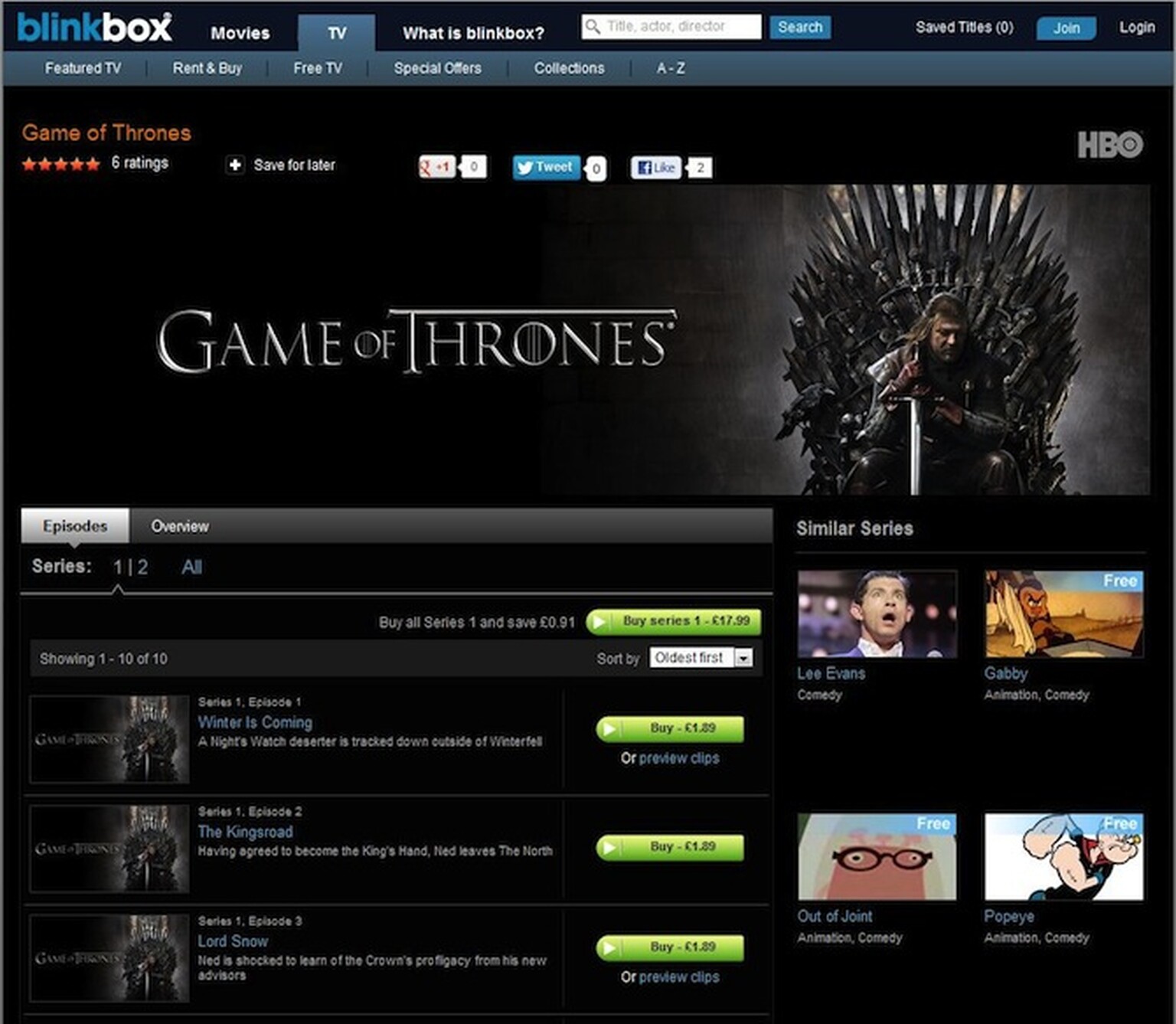 Blinkbox offers half price gift cards