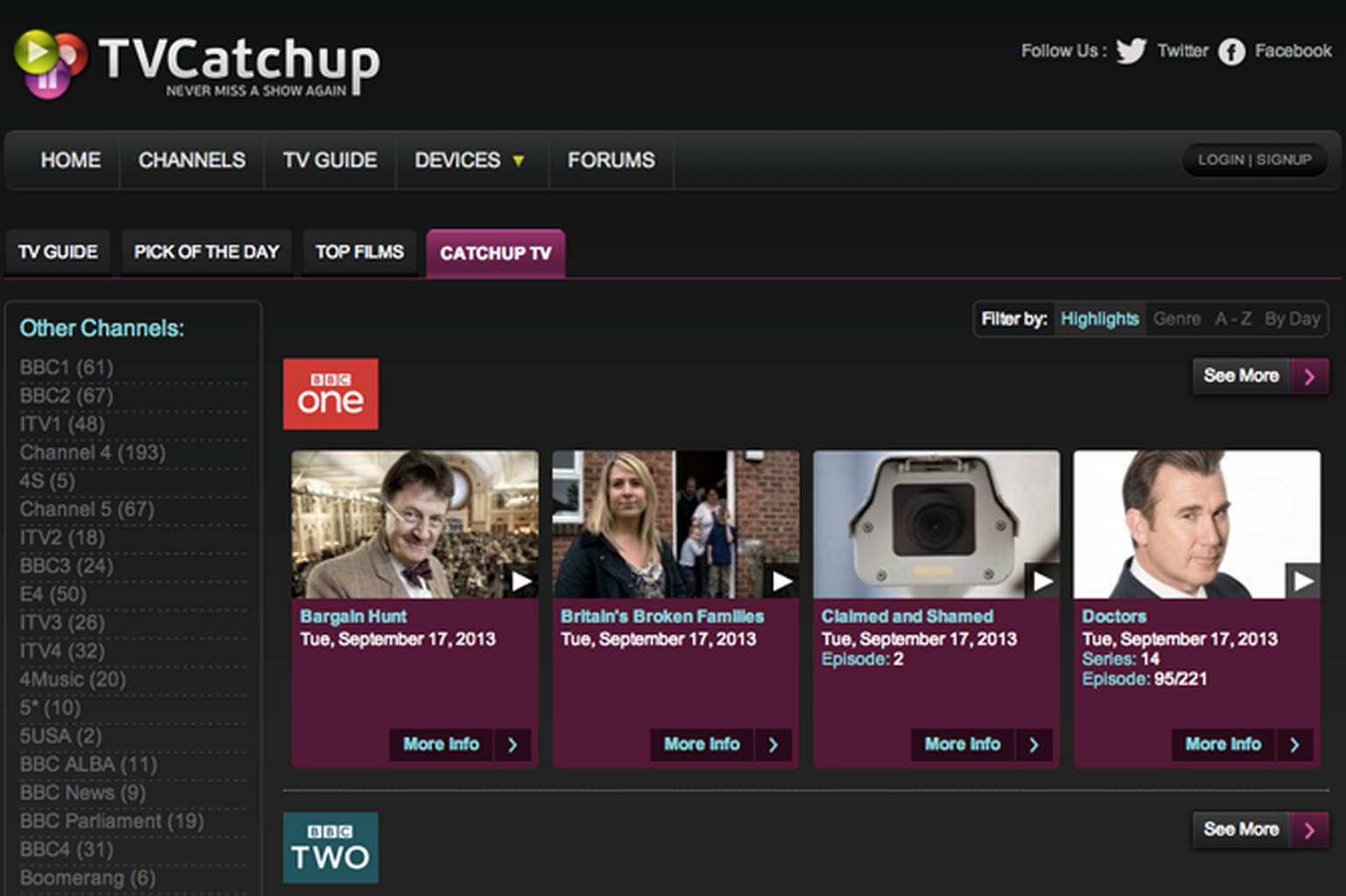 TVCatchup now features BBC, ITV and Channel 4 catch-up links