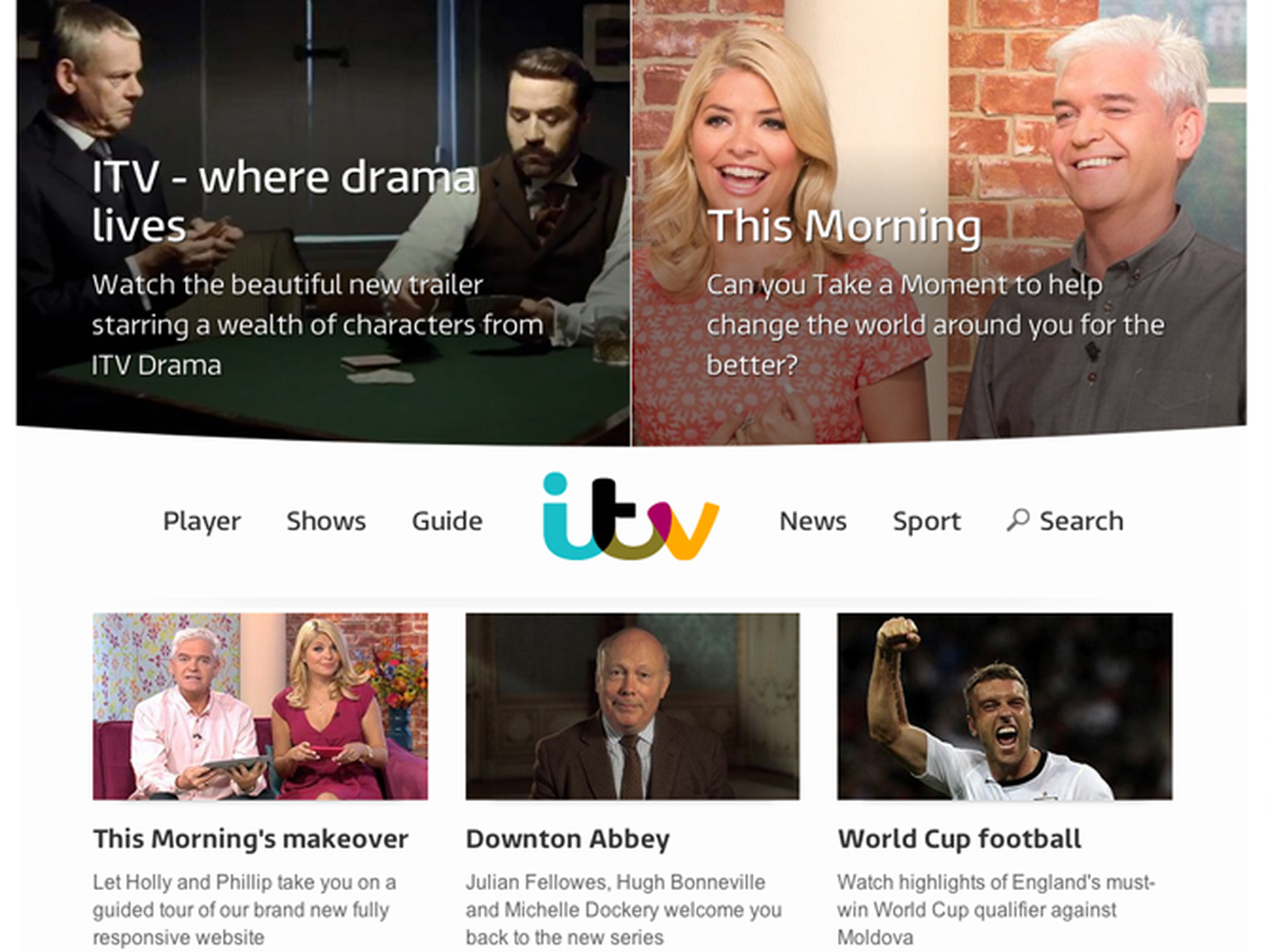 ITV site redesign puts ITV Player content front and centre