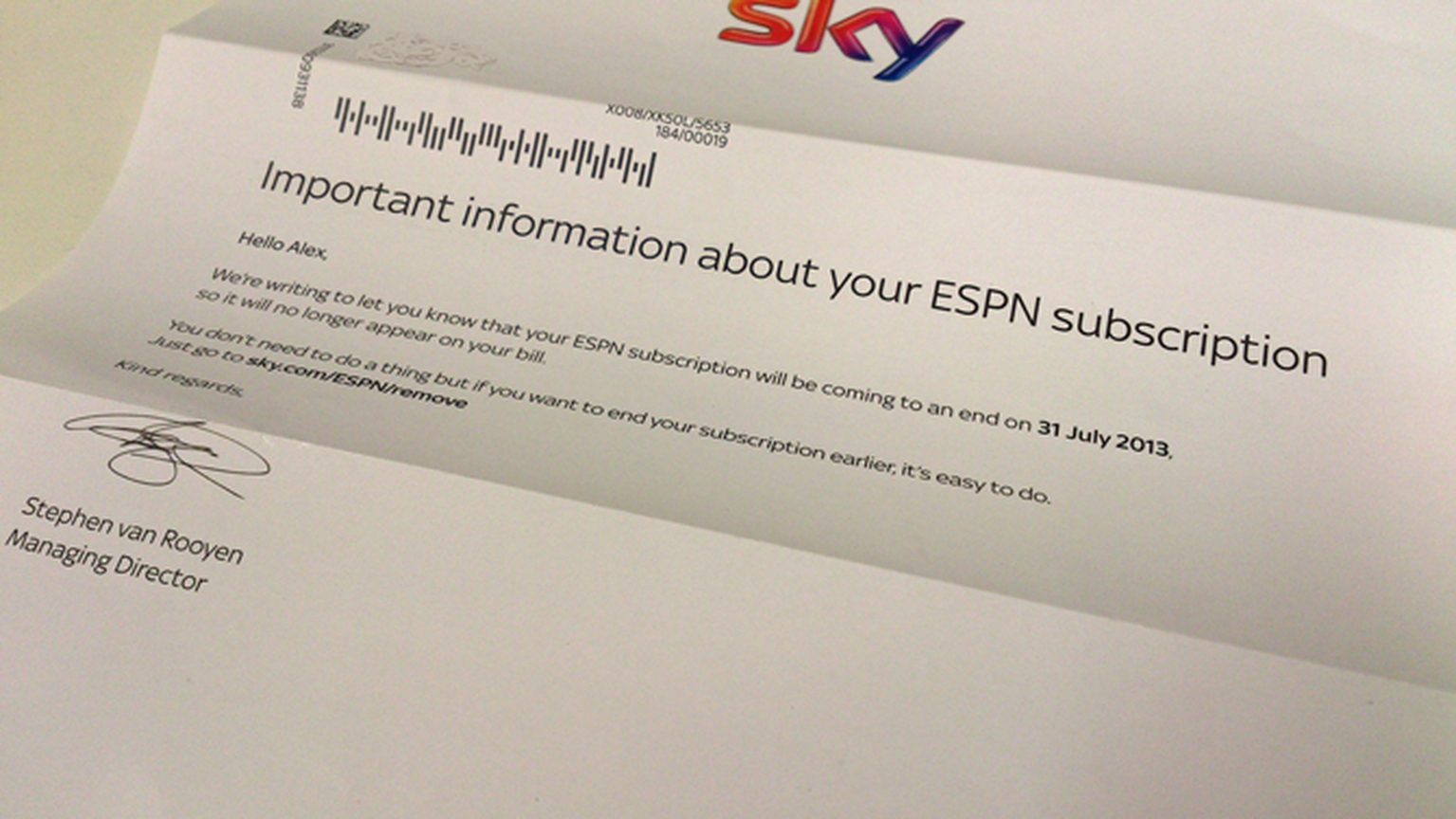 ESPN says bye Sky, hello to BT Sport