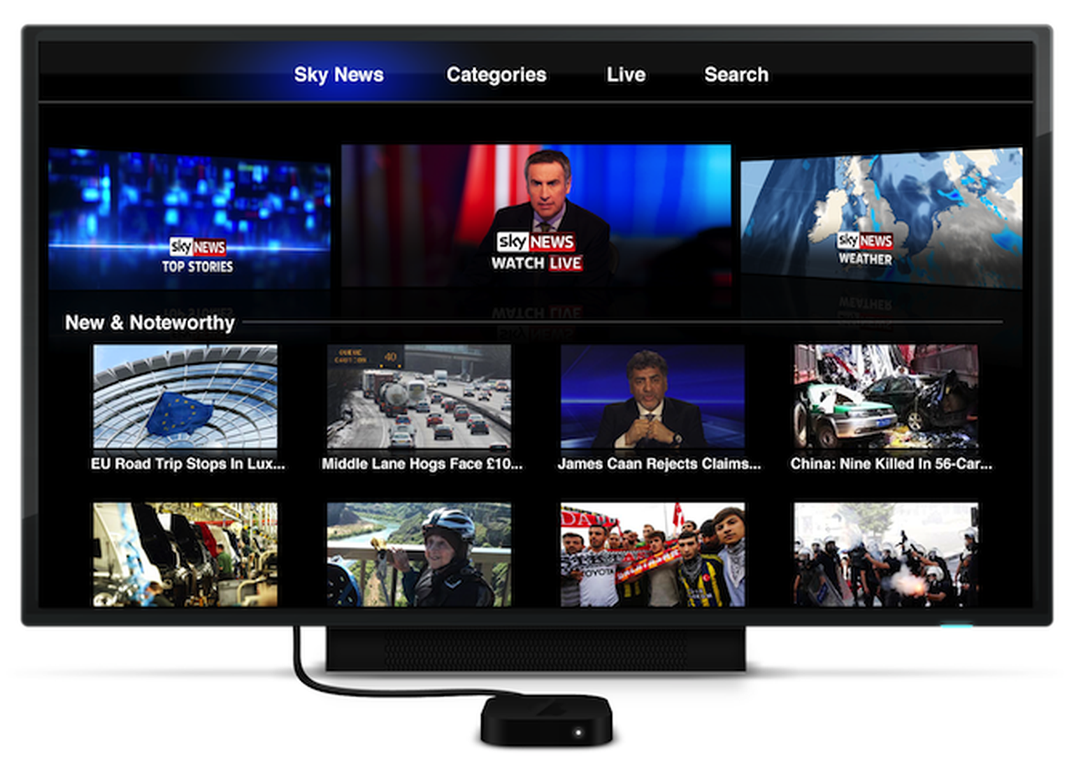 Sky News pops up on Apple TV
