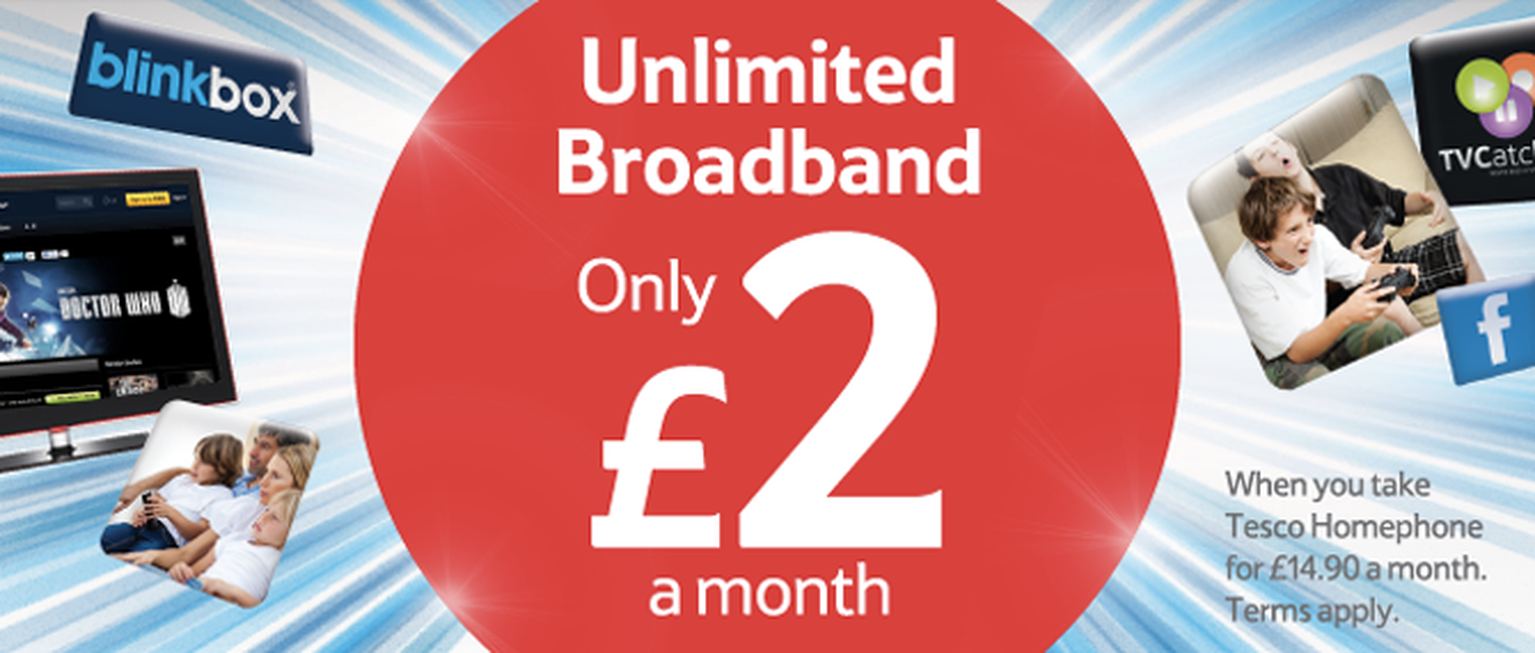 Tesco Broadband drops to just £2/month with Homephone