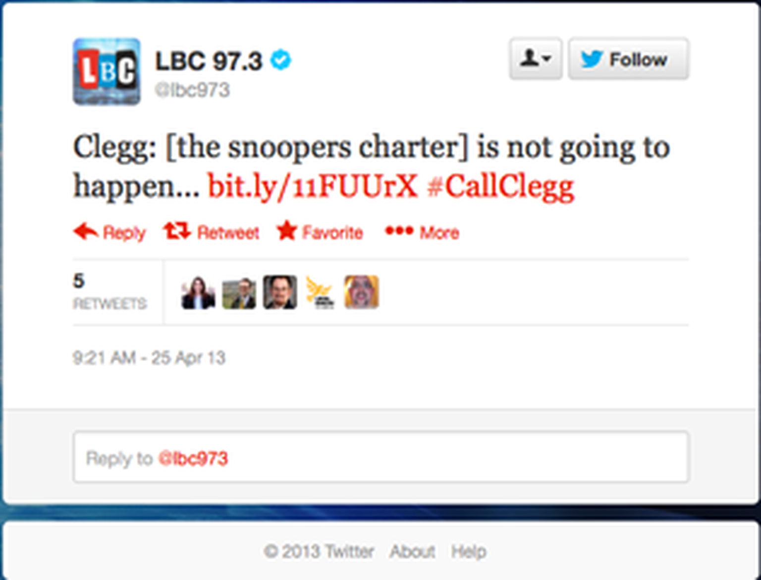Nick Clegg says Snoopers Charter 'isn't going to happen'