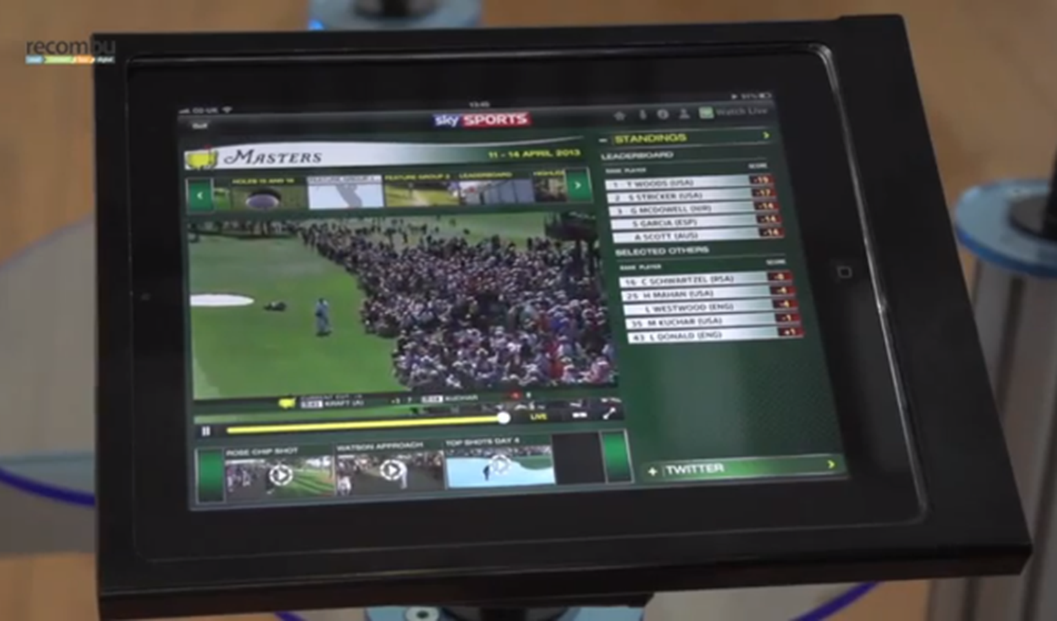 Augusta Masters 2013 golf Sky Sports iPad app and Red Button walkthrough