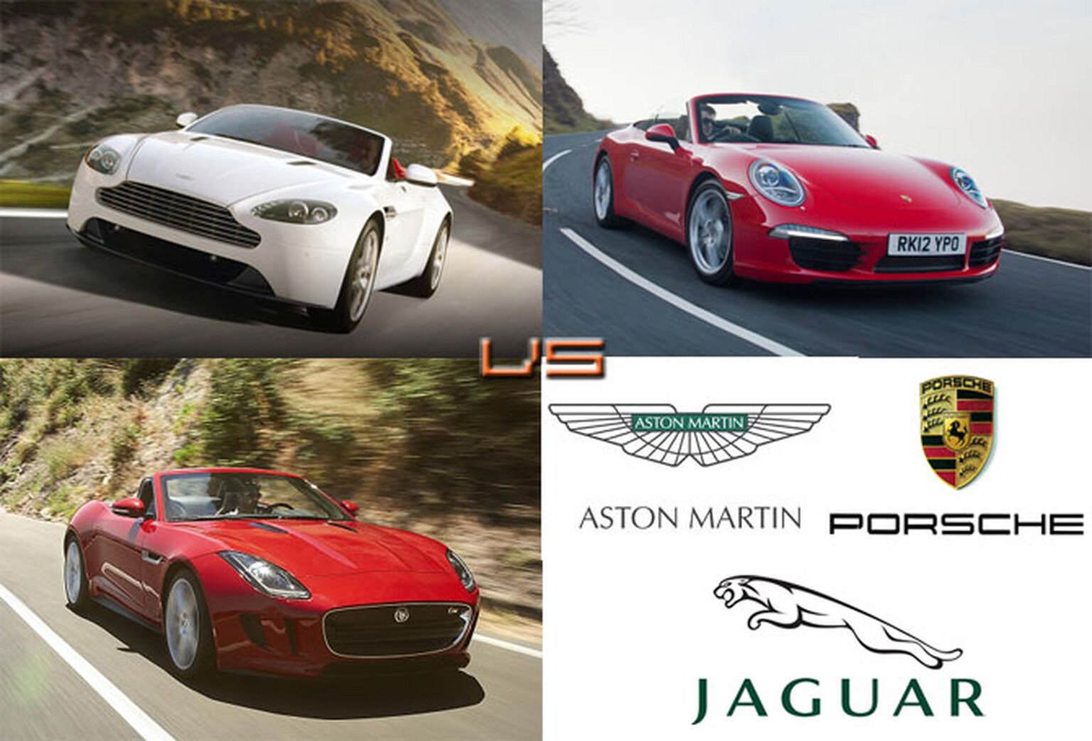 Jaguar F-Type vs Aston Martin V8 Vantage vs Porsche 911 Carrera: Convertible showdown