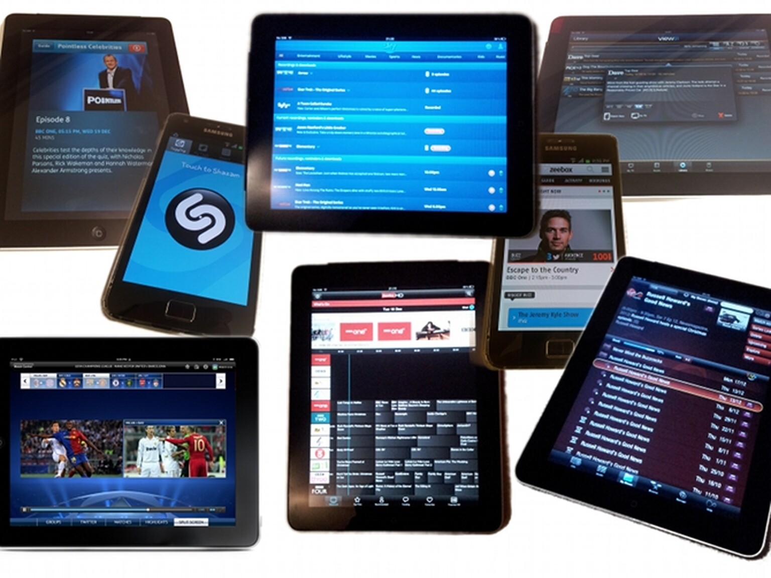 8 great TV companion apps: Sky+ vs Sky Sports vs Virgin Media TV Anywhere vs Zeebox vs YouView vs Shazam vs Freeview HD TV Guide vs View21