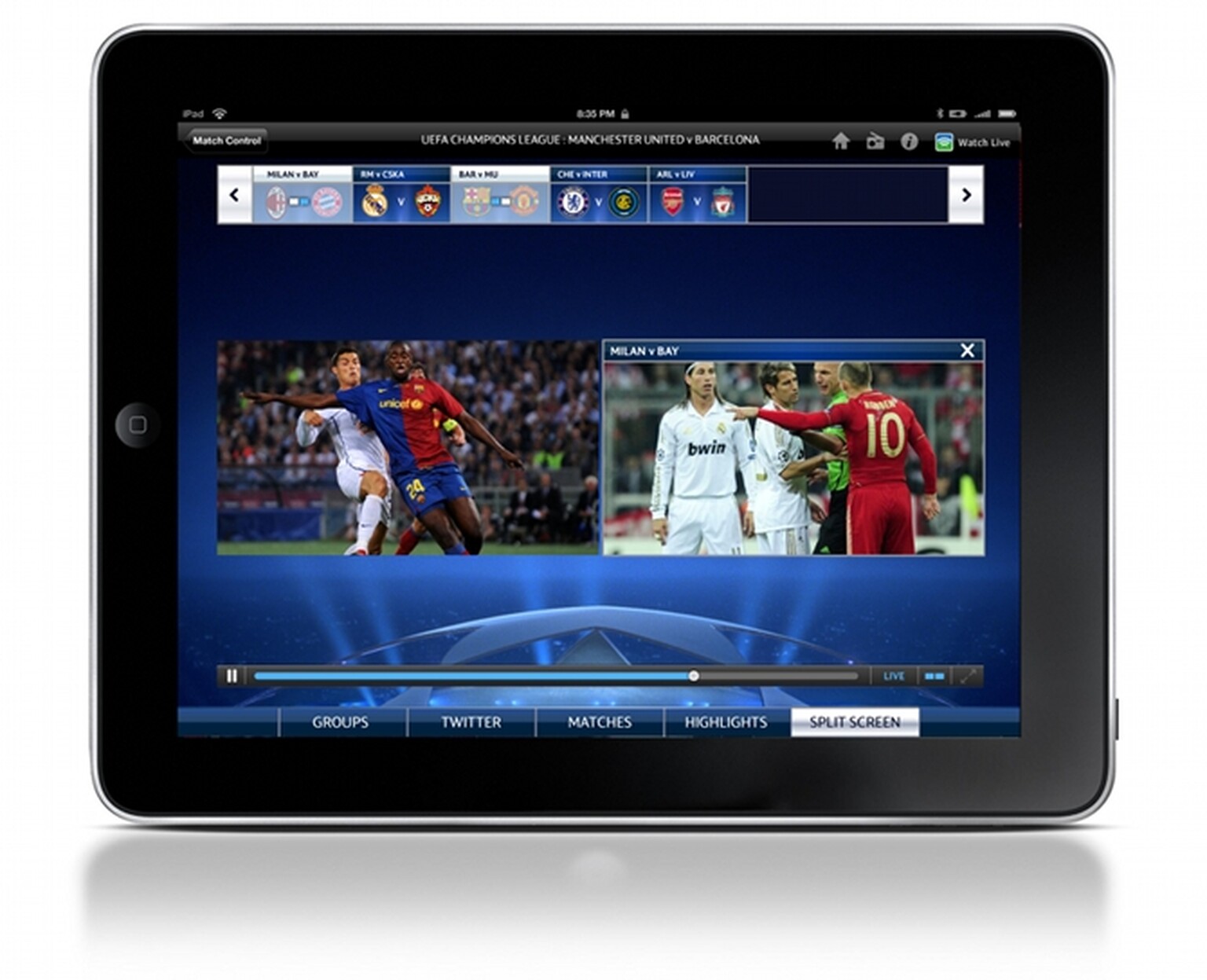 How can I get UEFA Champions League football on TV? Split-screen live games on Sky Sports for iPad