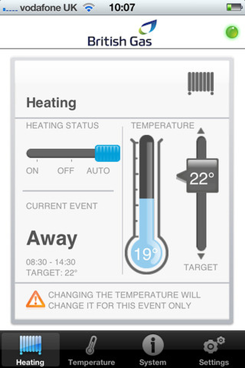 British Gas: Use your iPhone to control central heating away from home