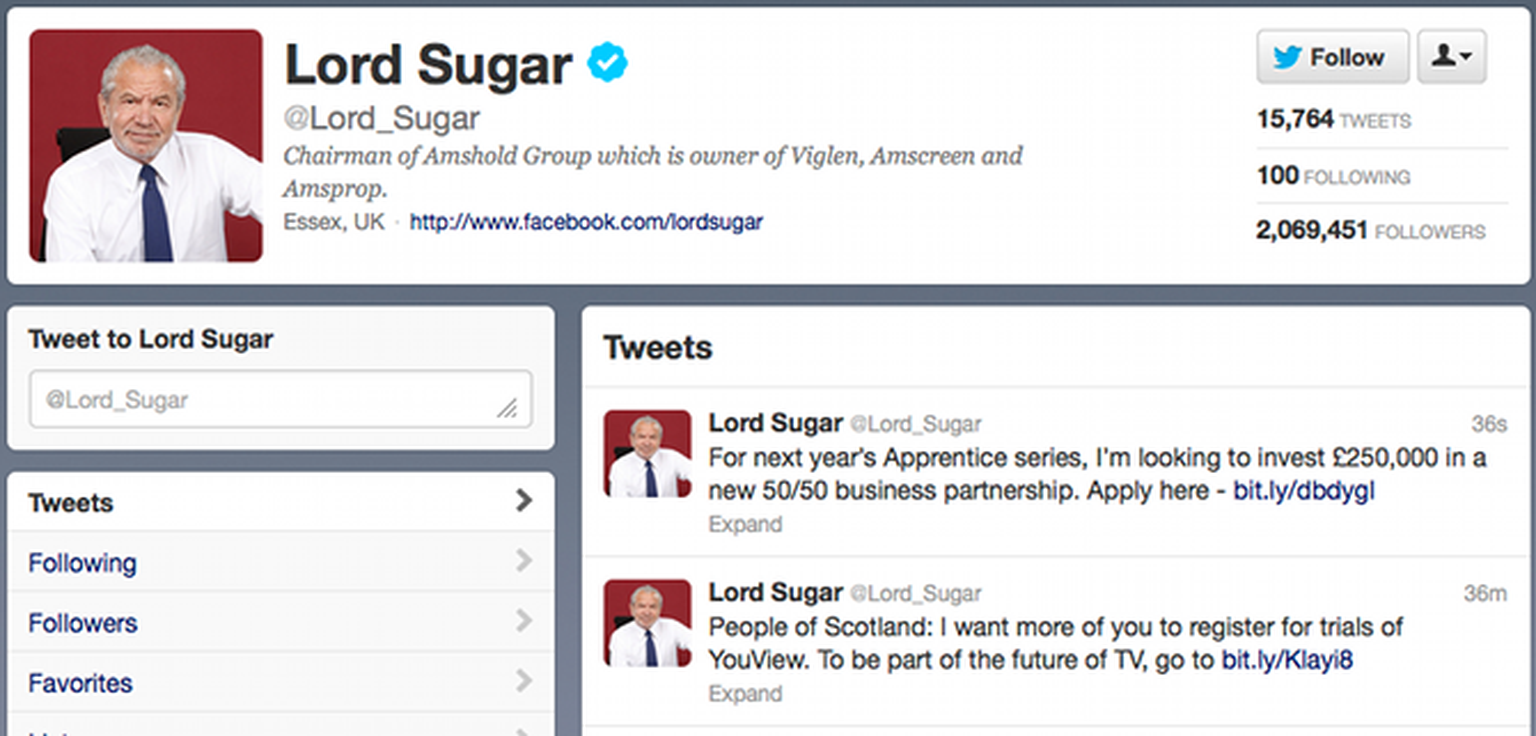 Lord Sugar pleads for Scots to join YouView trial