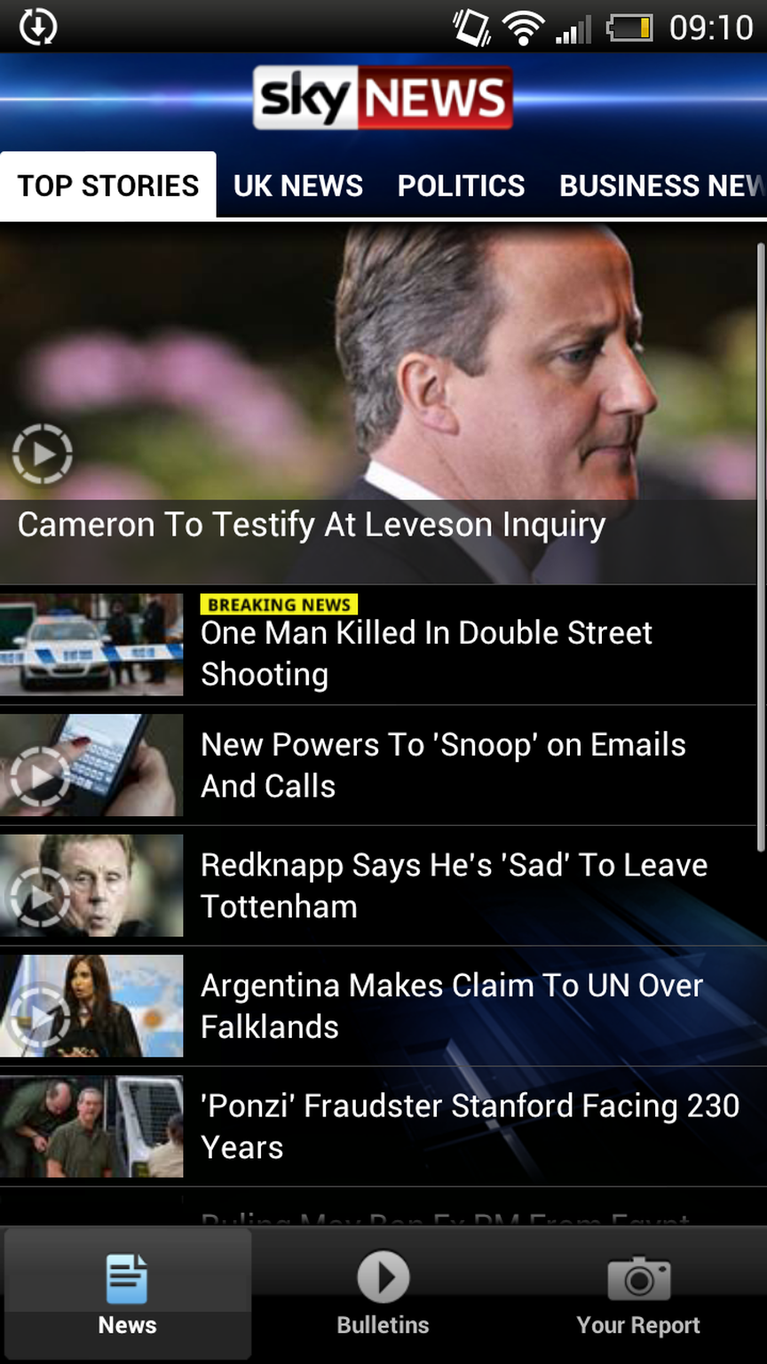 Sky News Android app catches up with iPhone